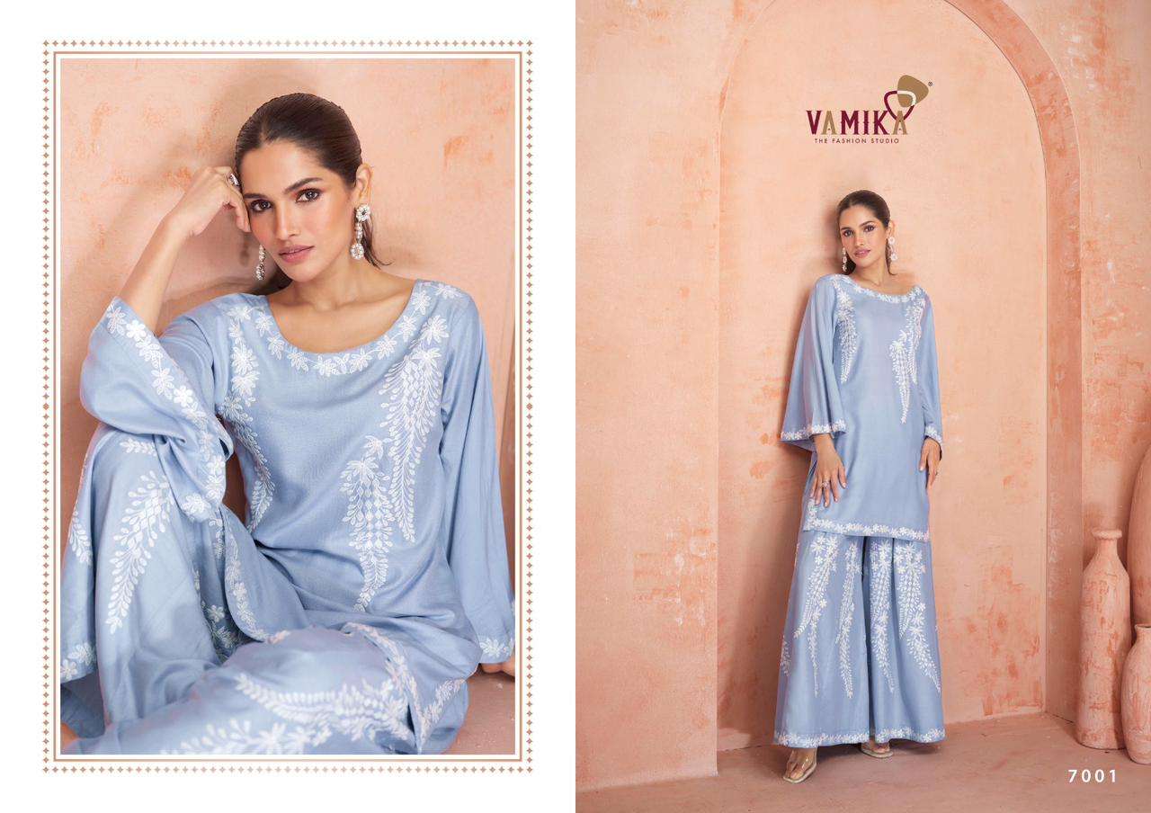 vamika present riwaaz vol 1 exclusive designer cord set kurti with plazzo 