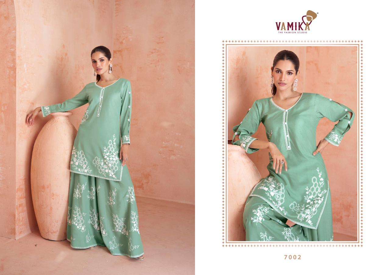vamika present riwaaz vol 1 exclusive designer cord set kurti with plazzo 