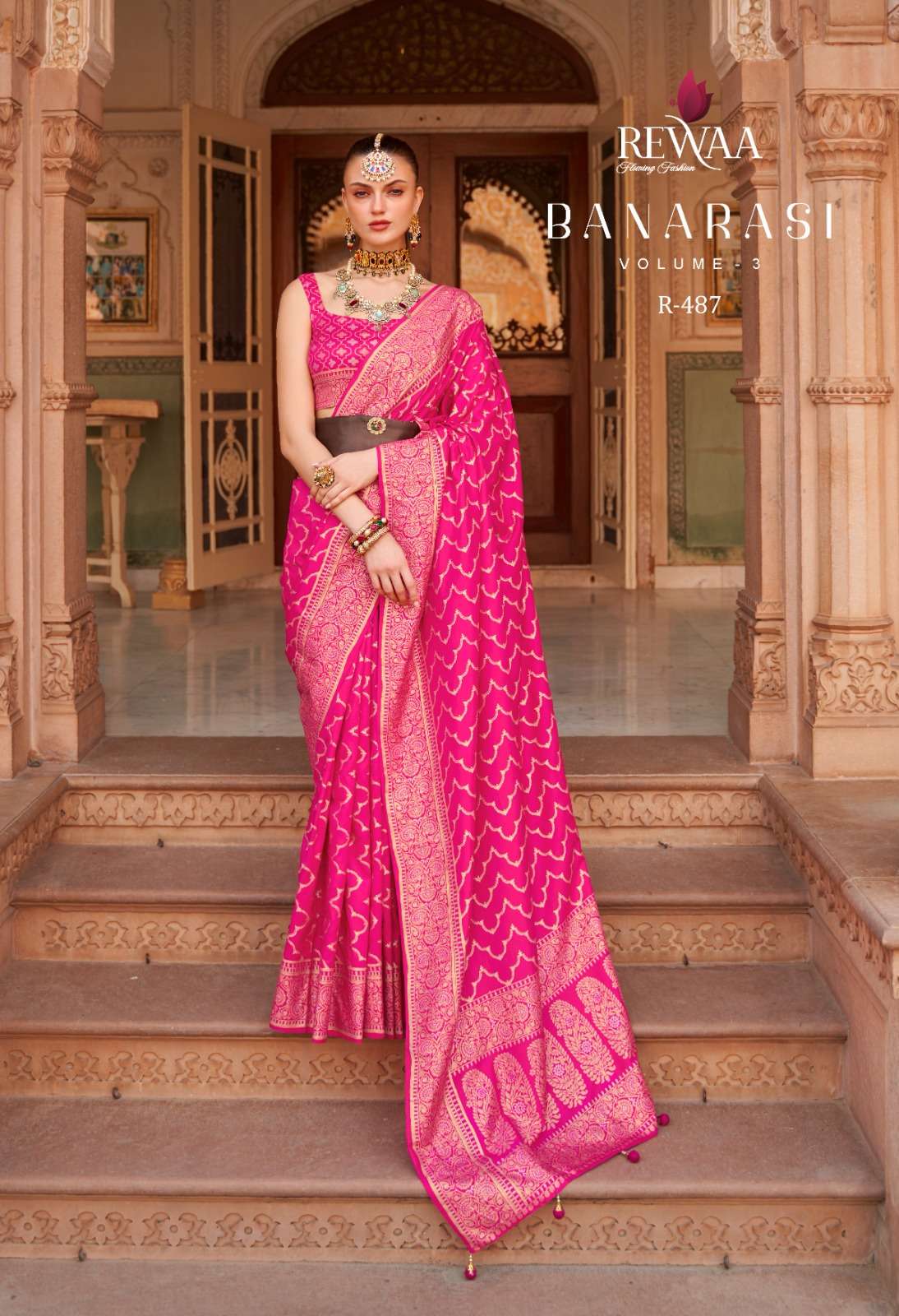 banarasi vol 3 by rewaa 487-489 designs colors banarasi silk sarees wholesaler 