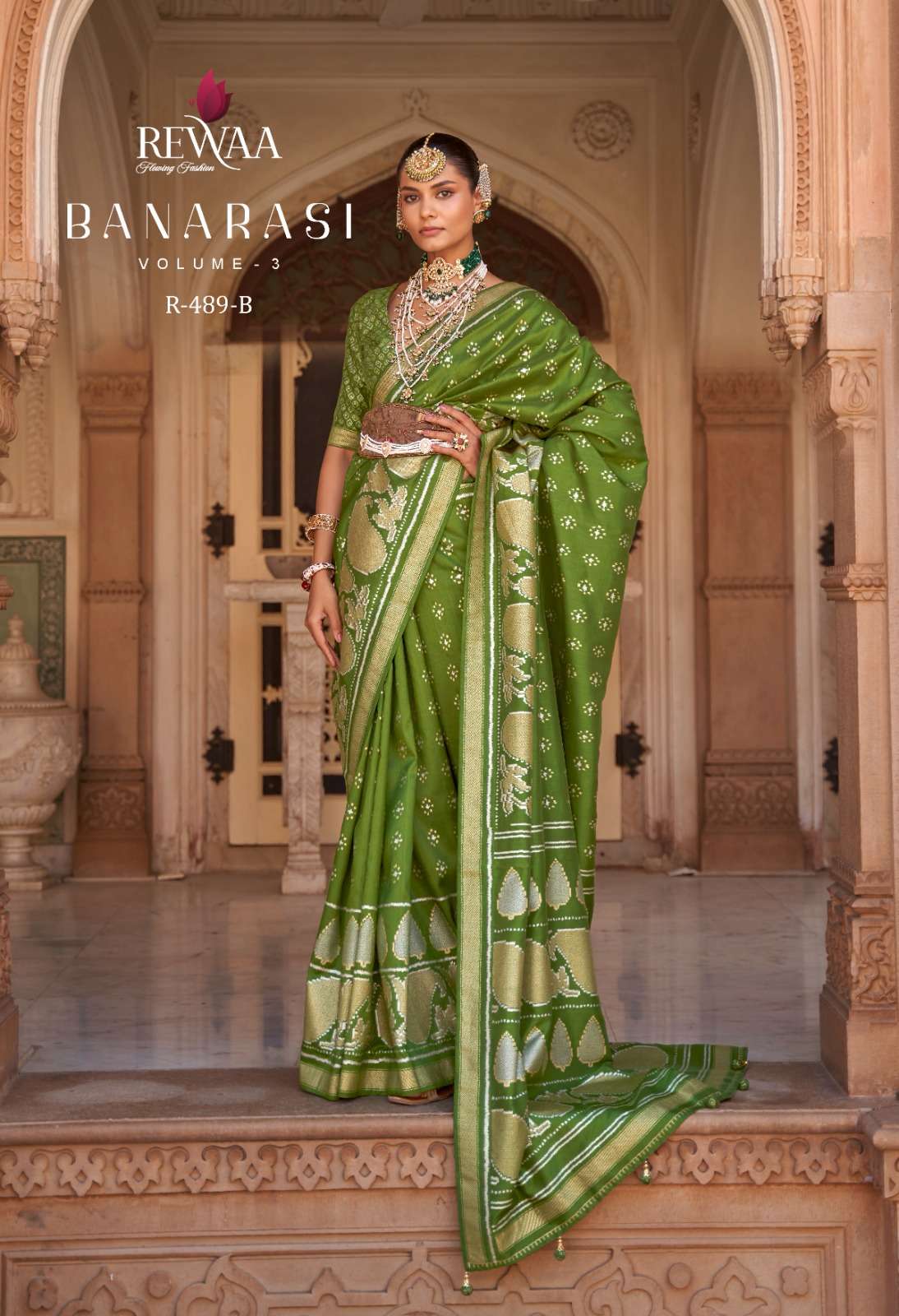 banarasi vol 3 by rewaa 487-489 designs colors banarasi silk sarees wholesaler 