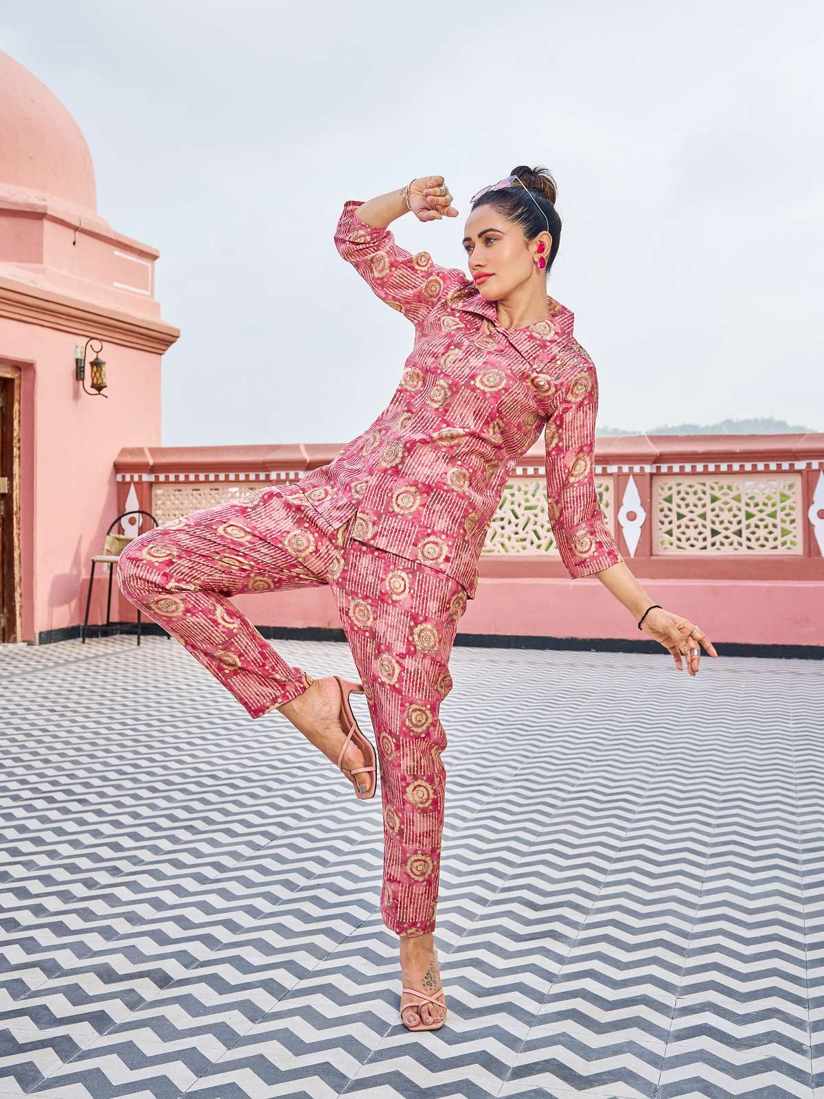 pr bijlee vol 1 fancy beautiful rich bright colours cord set readymade front open tunic with pant 