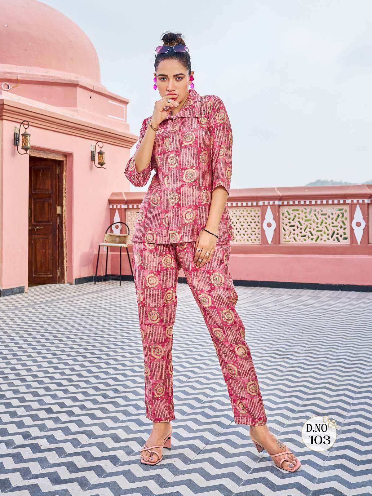 pr bijlee vol 1 fancy beautiful rich bright colours cord set readymade front open tunic with pant 