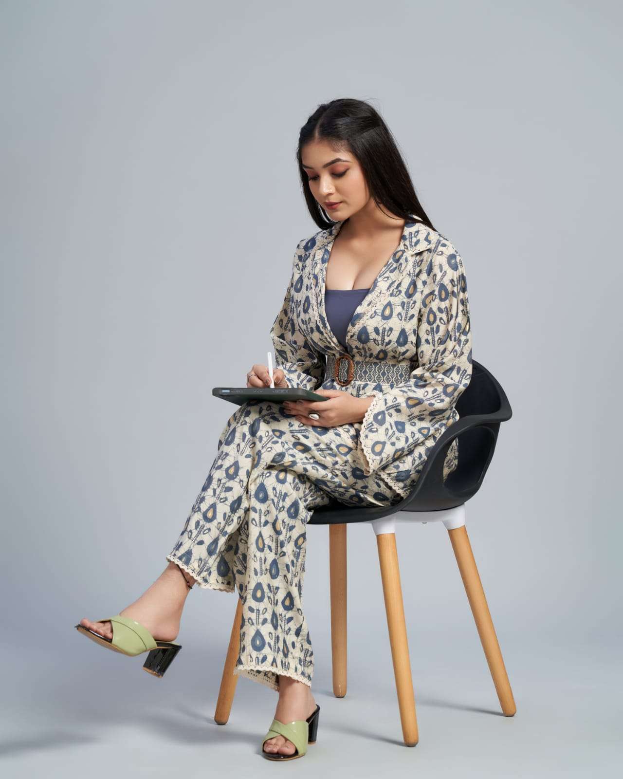 pr cord set fancy formal wear short tunic with pant 