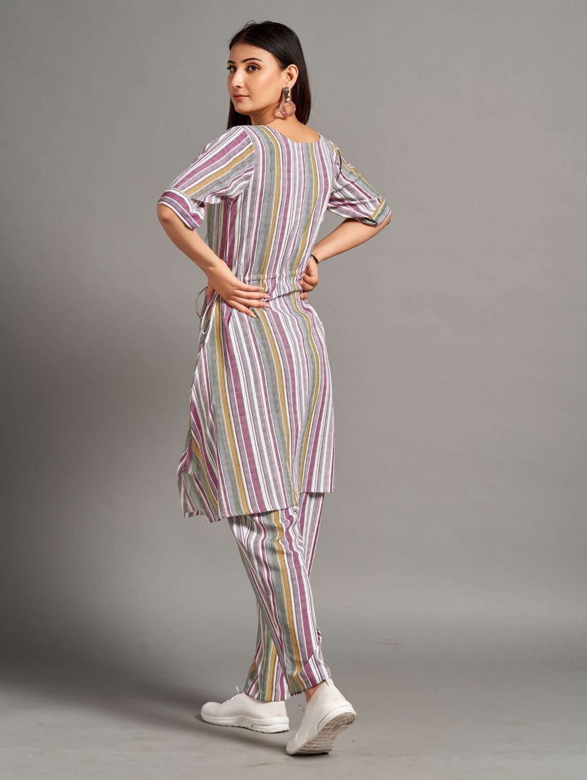 pr d152 fancy different colors cord set amazing linen kurti with pant combo set