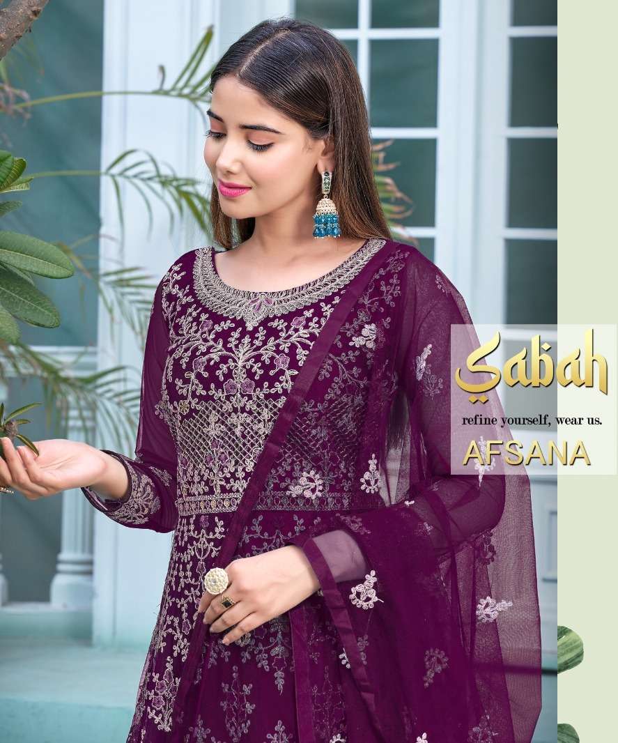 sabah present afsana 1005 colors semistitch designer long salwar kameez