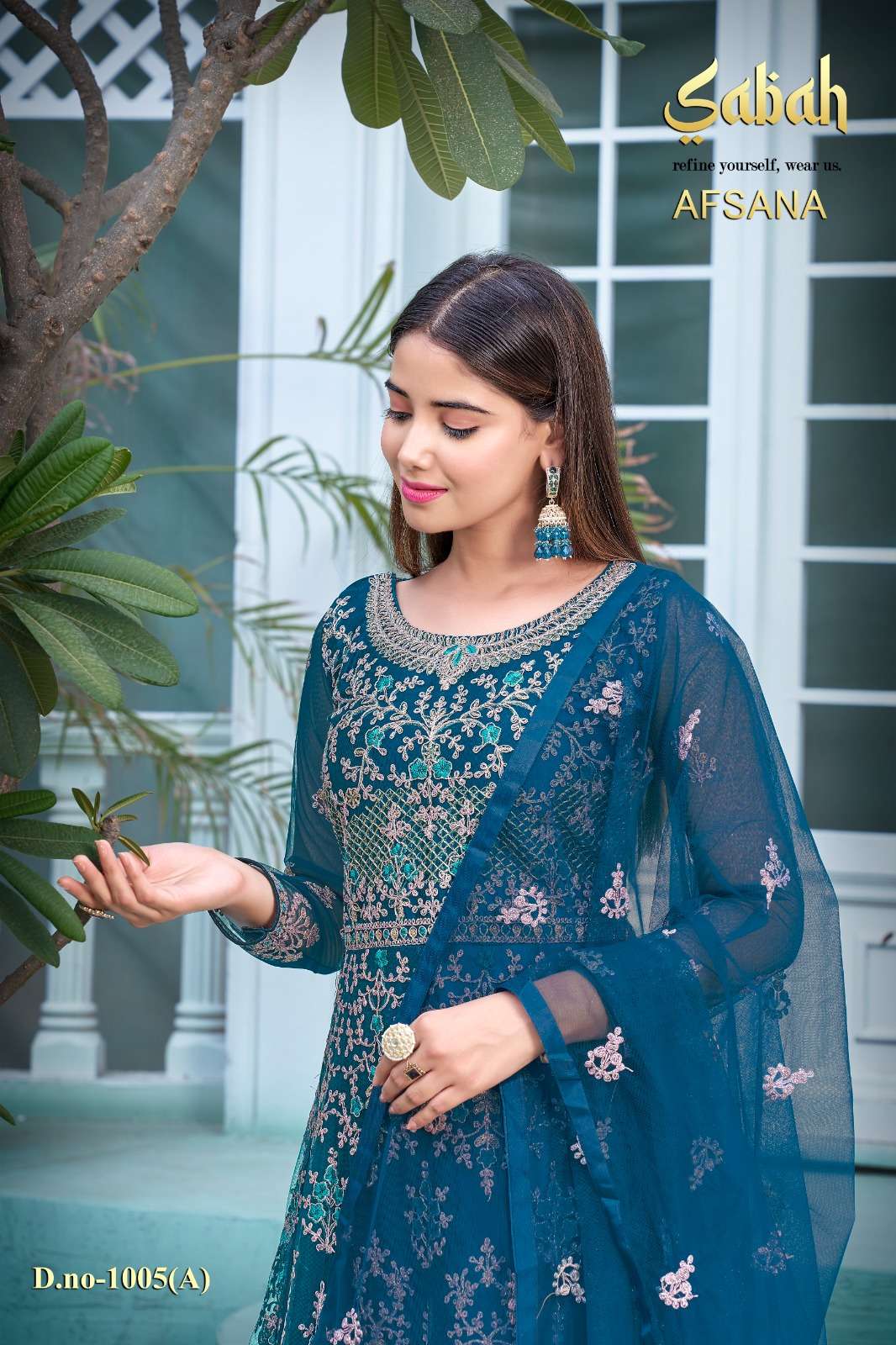 sabah present afsana 1005 colors semistitch designer long salwar kameez