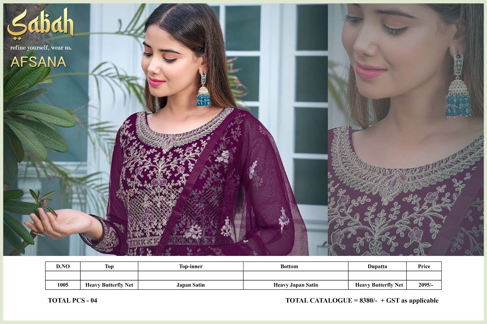 sabah present afsana 1005 colors semistitch designer long salwar kameez