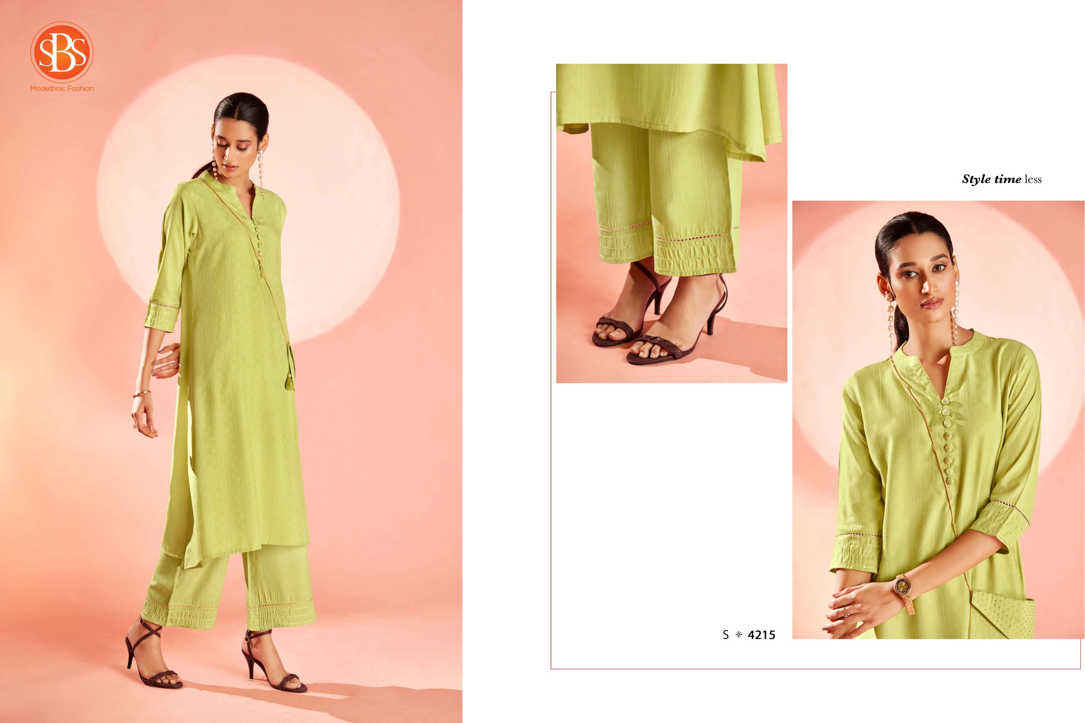 sbs fashion swarupa rayon fancy kurti with pant and matching color purse collection 