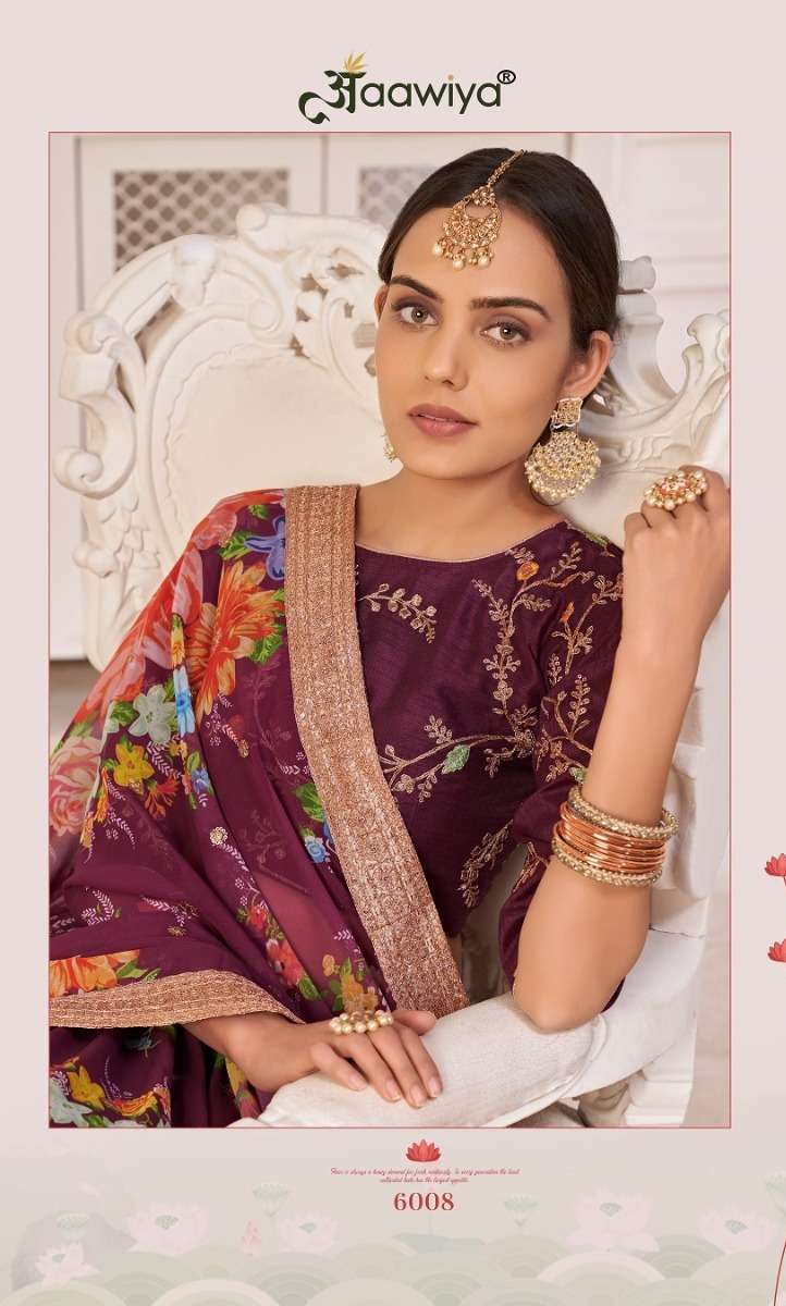 wondrous wine color floral printed single lehenga choli 6008 lotus vol 1 by aawiya