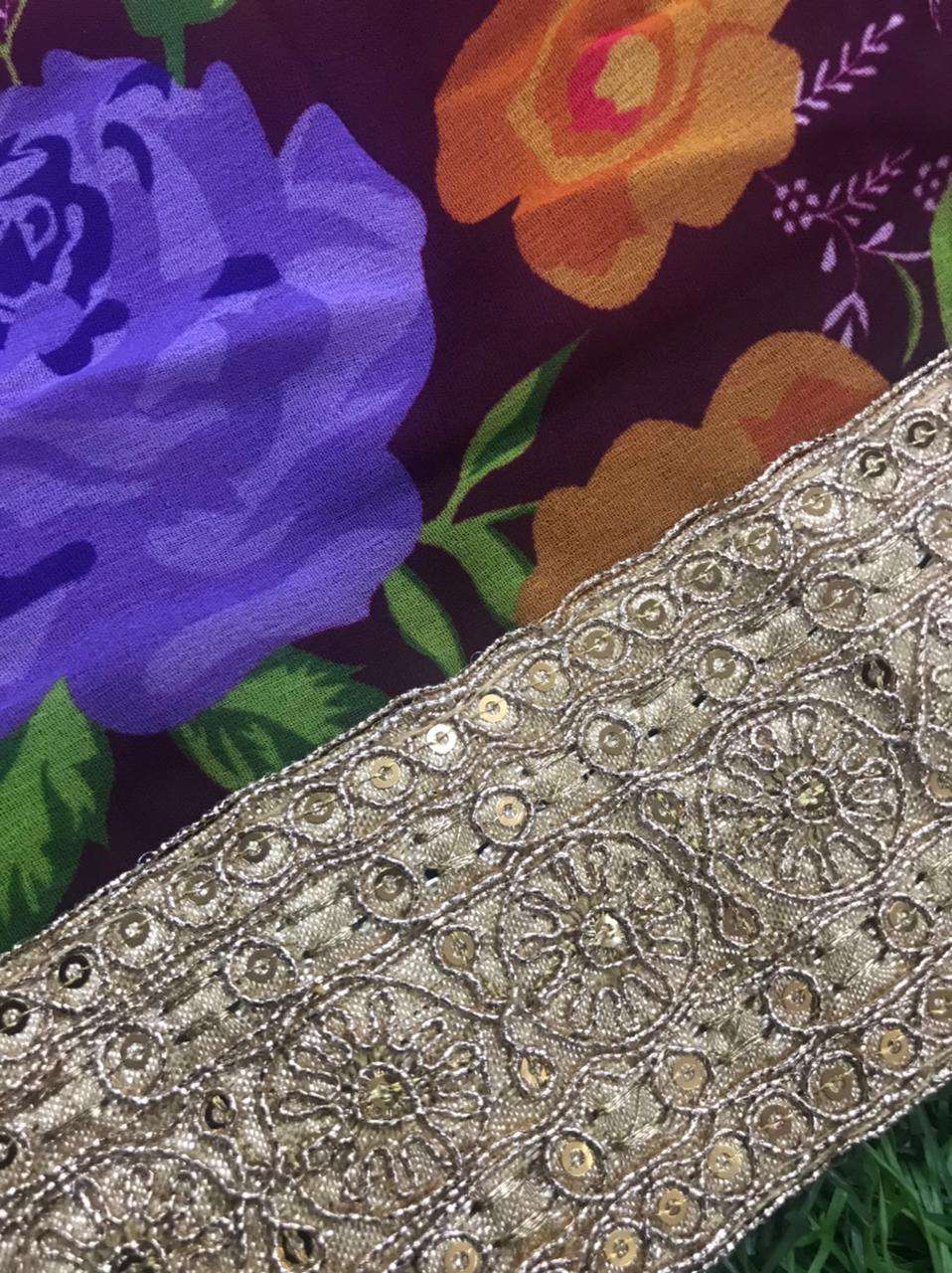 wondrous wine color floral printed single lehenga choli 6008 lotus vol 1 by aawiya