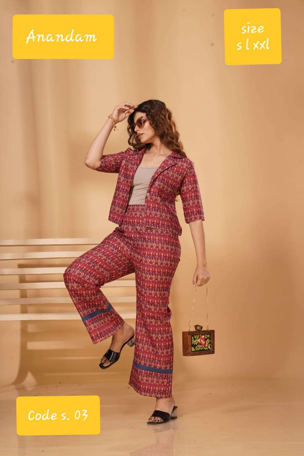 anandam 1-8 designs fancy trendy cord set amazing stitch tunic with pant collection 
