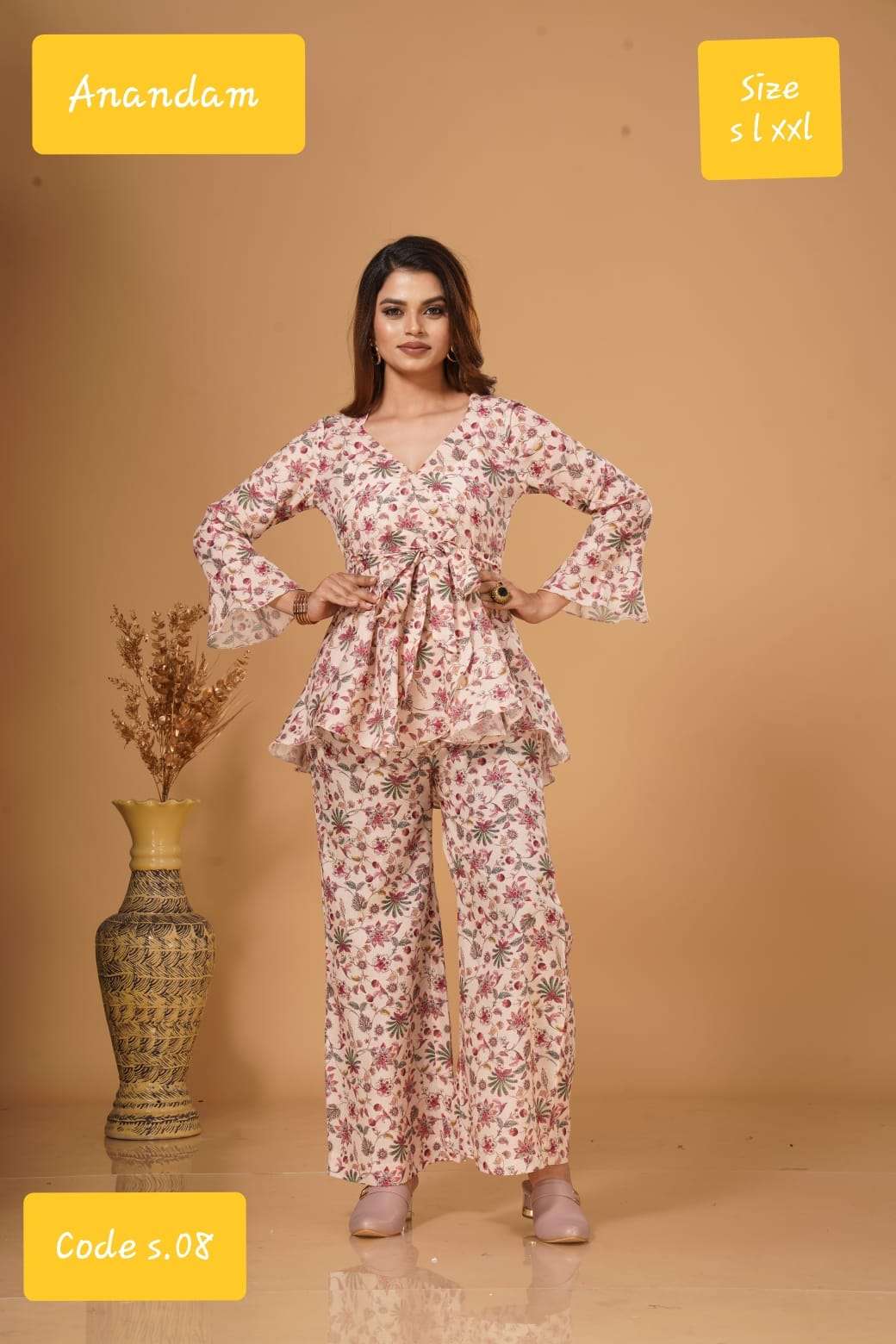 anandam 1-8 designs fancy trendy cord set amazing stitch tunic with pant collection 