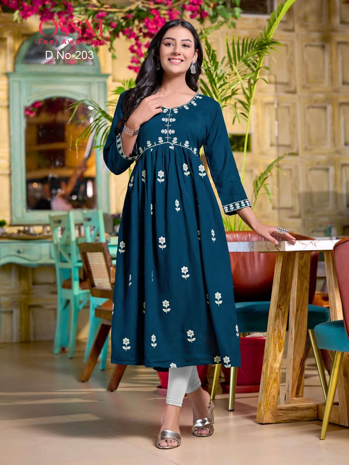 celebration vol 2 by ossm fancy work alia cut stitch kurtis catalog