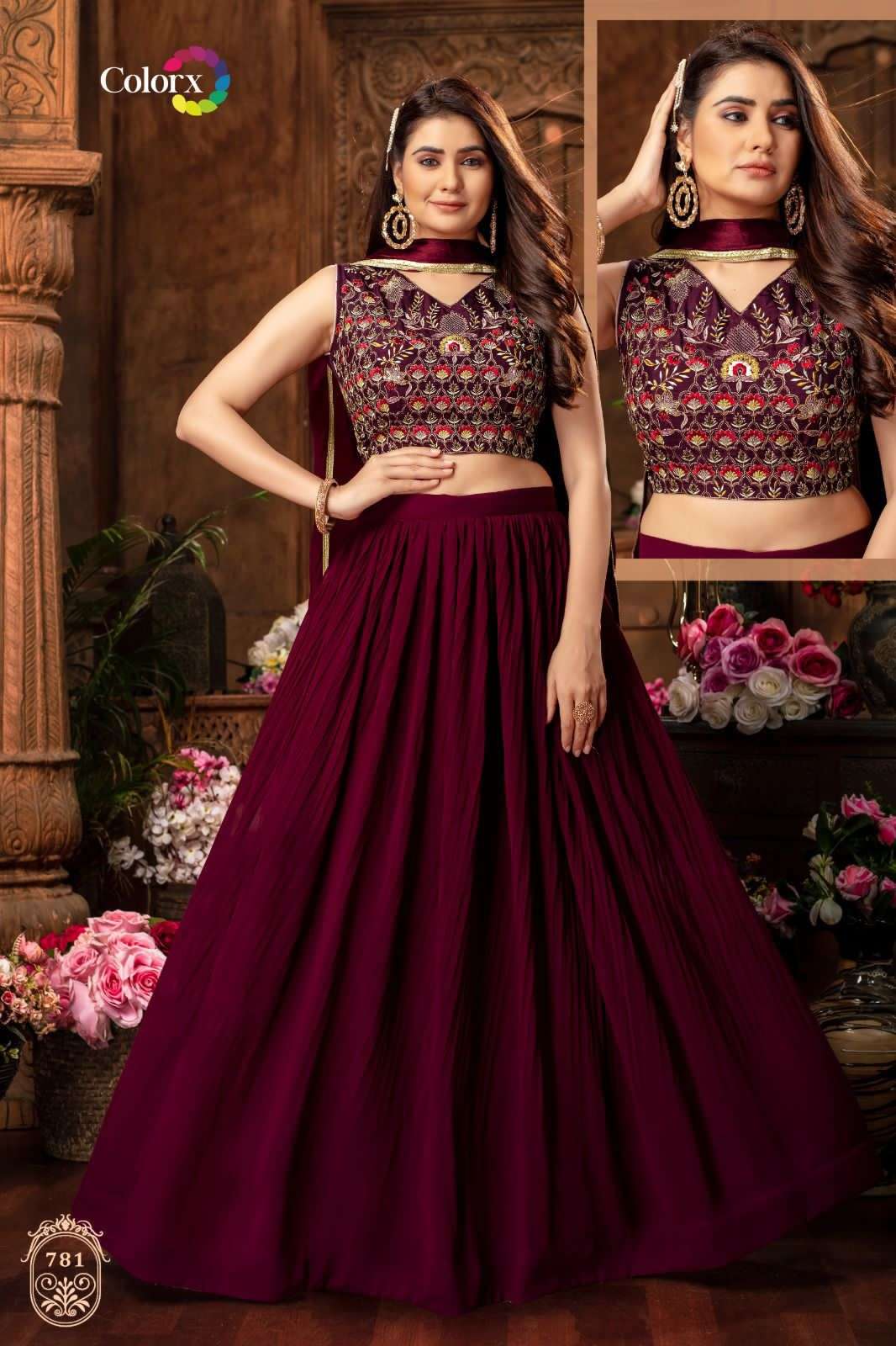 colorx 779-783 series readymade fancy lehenga with designer crop top with dupatta