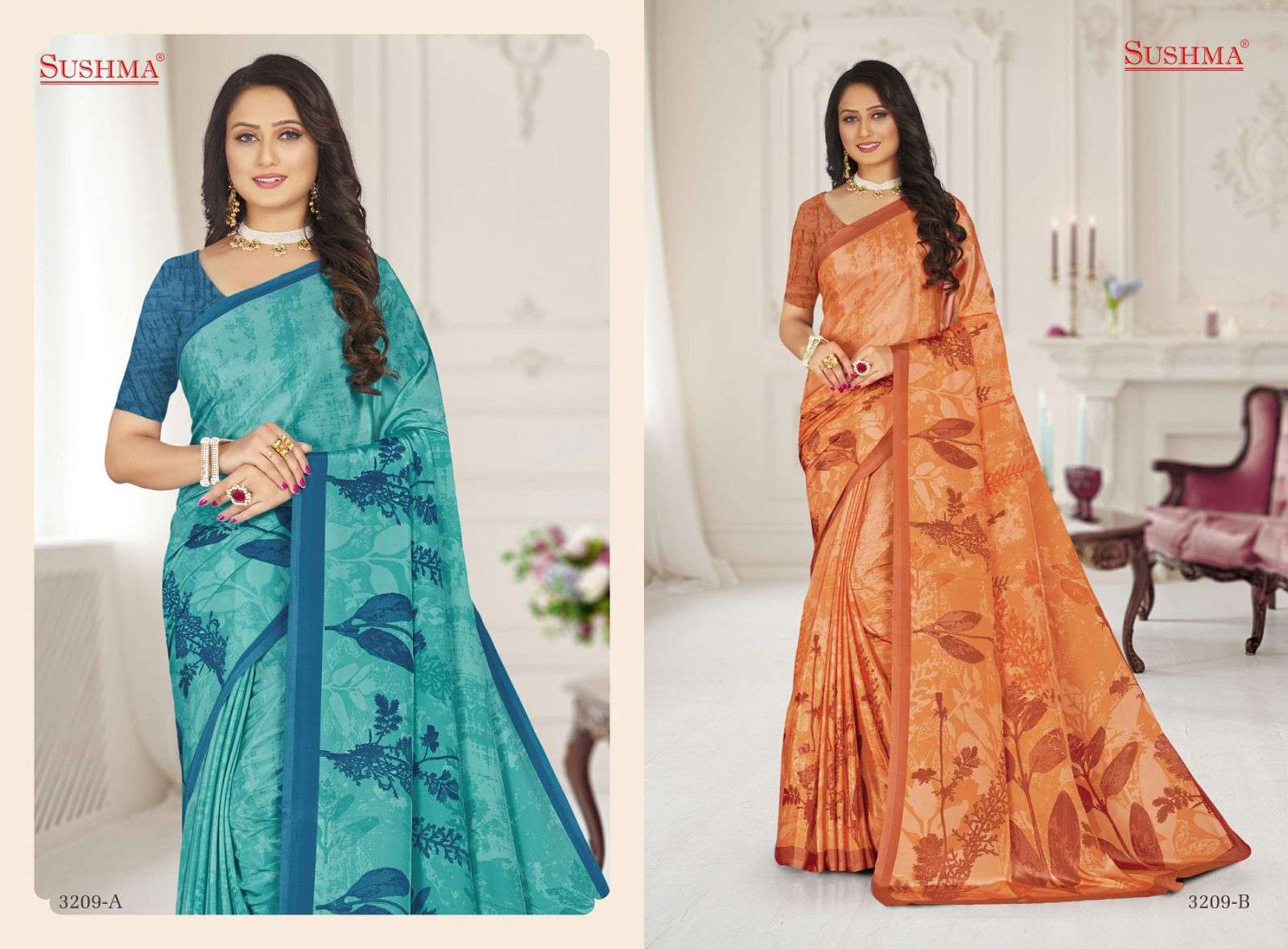 fashion 32 by sushma amazing designs printed crape sarees catalogue 