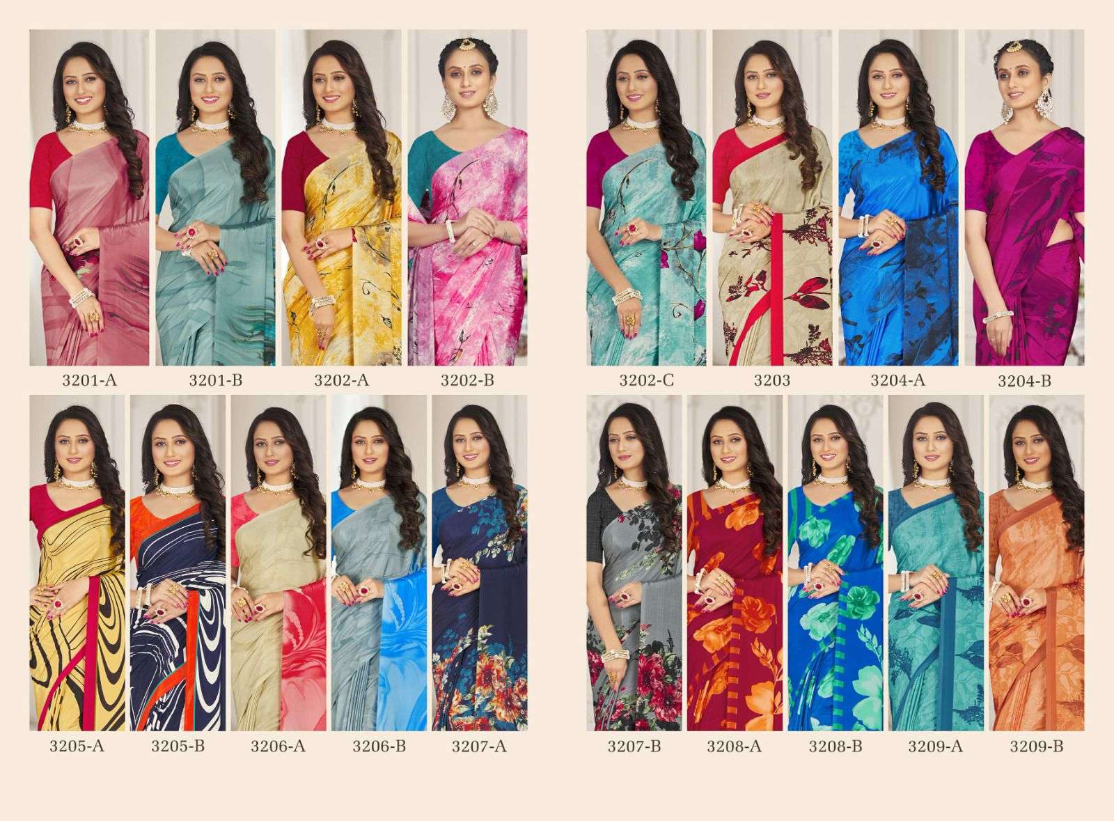 fashion 32 by sushma amazing designs printed crape sarees catalogue 