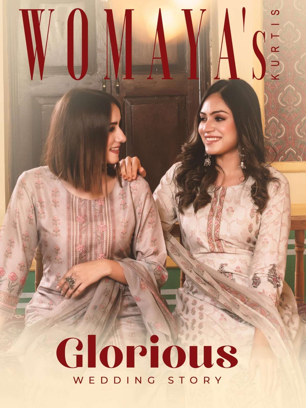 glorious wedding story by womaya kurtis adorable digital print readymade salwar kameez combo set 