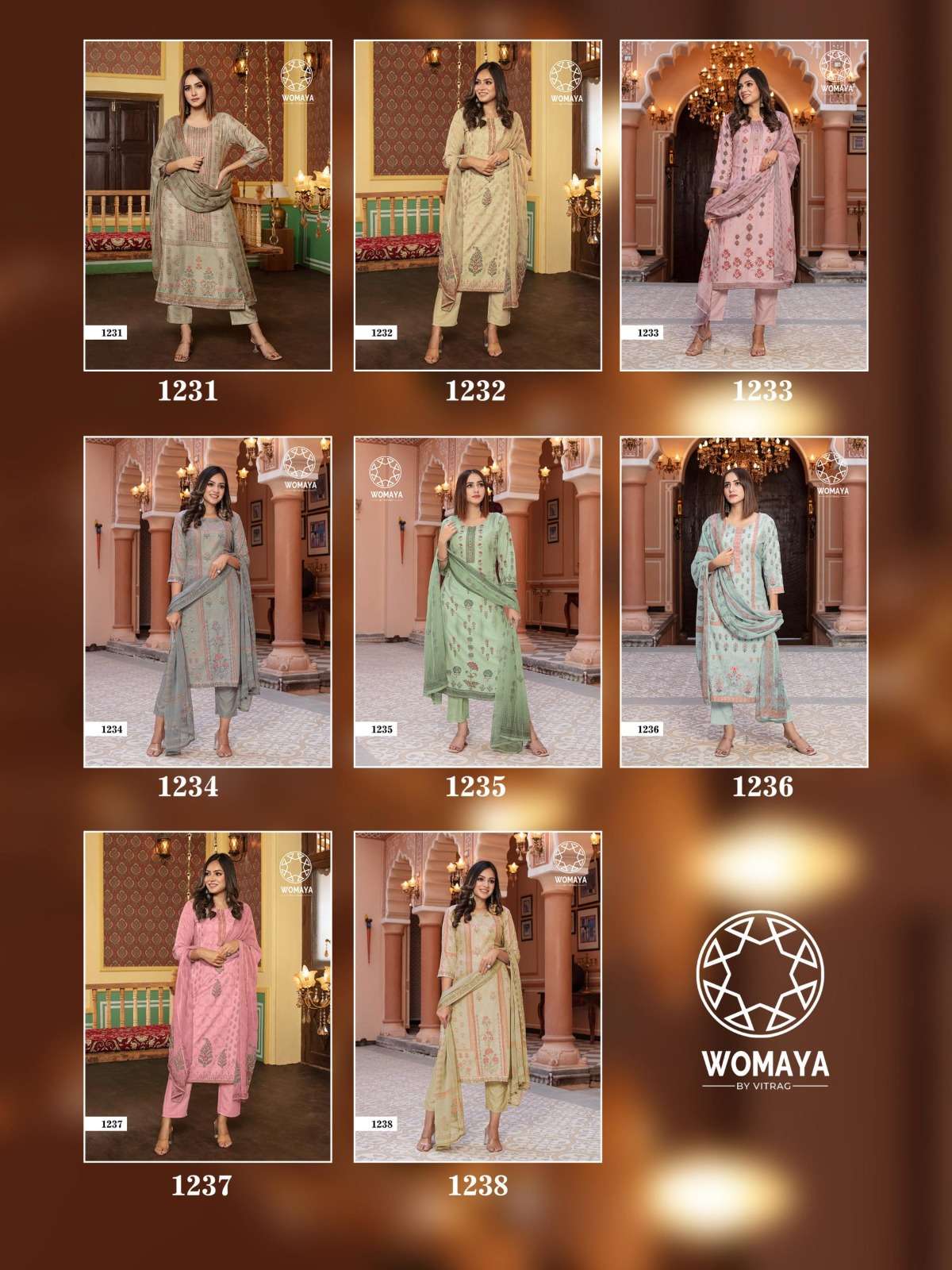glorious wedding story by womaya kurtis adorable digital print readymade salwar kameez combo set 