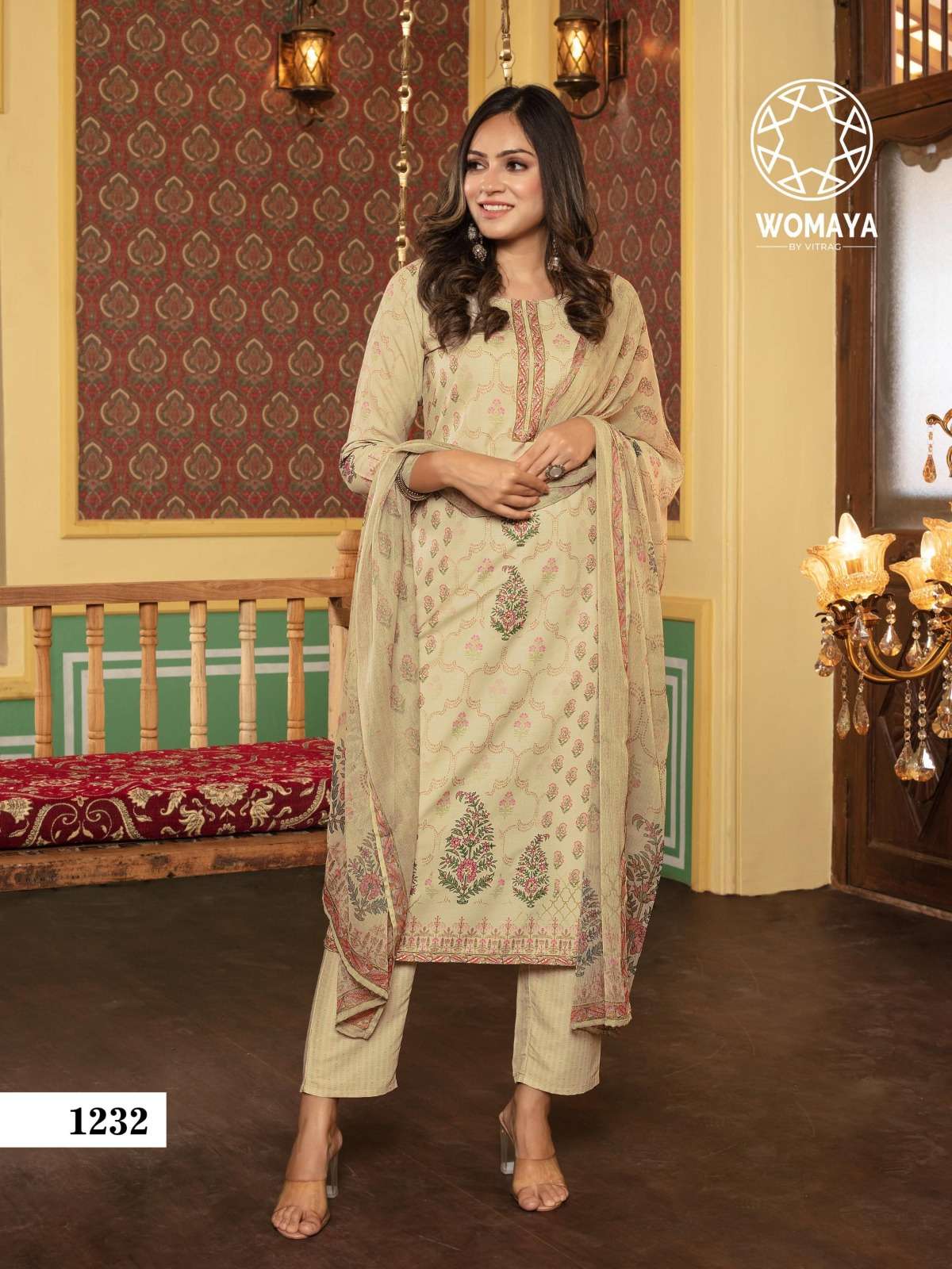 glorious wedding story by womaya kurtis adorable digital print readymade salwar kameez combo set 