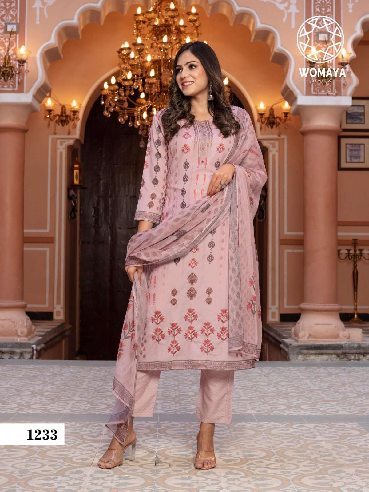 glorious wedding story by womaya kurtis adorable digital print readymade salwar kameez combo set 