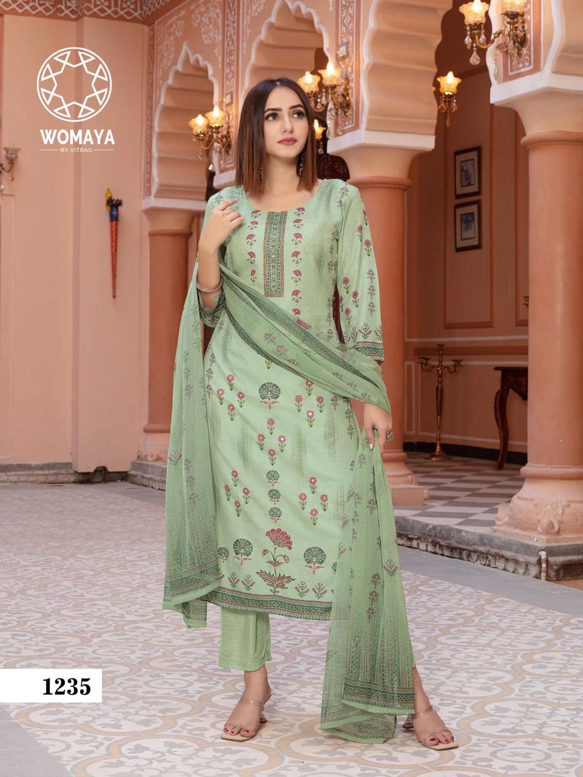 glorious wedding story by womaya kurtis adorable digital print readymade salwar kameez combo set 