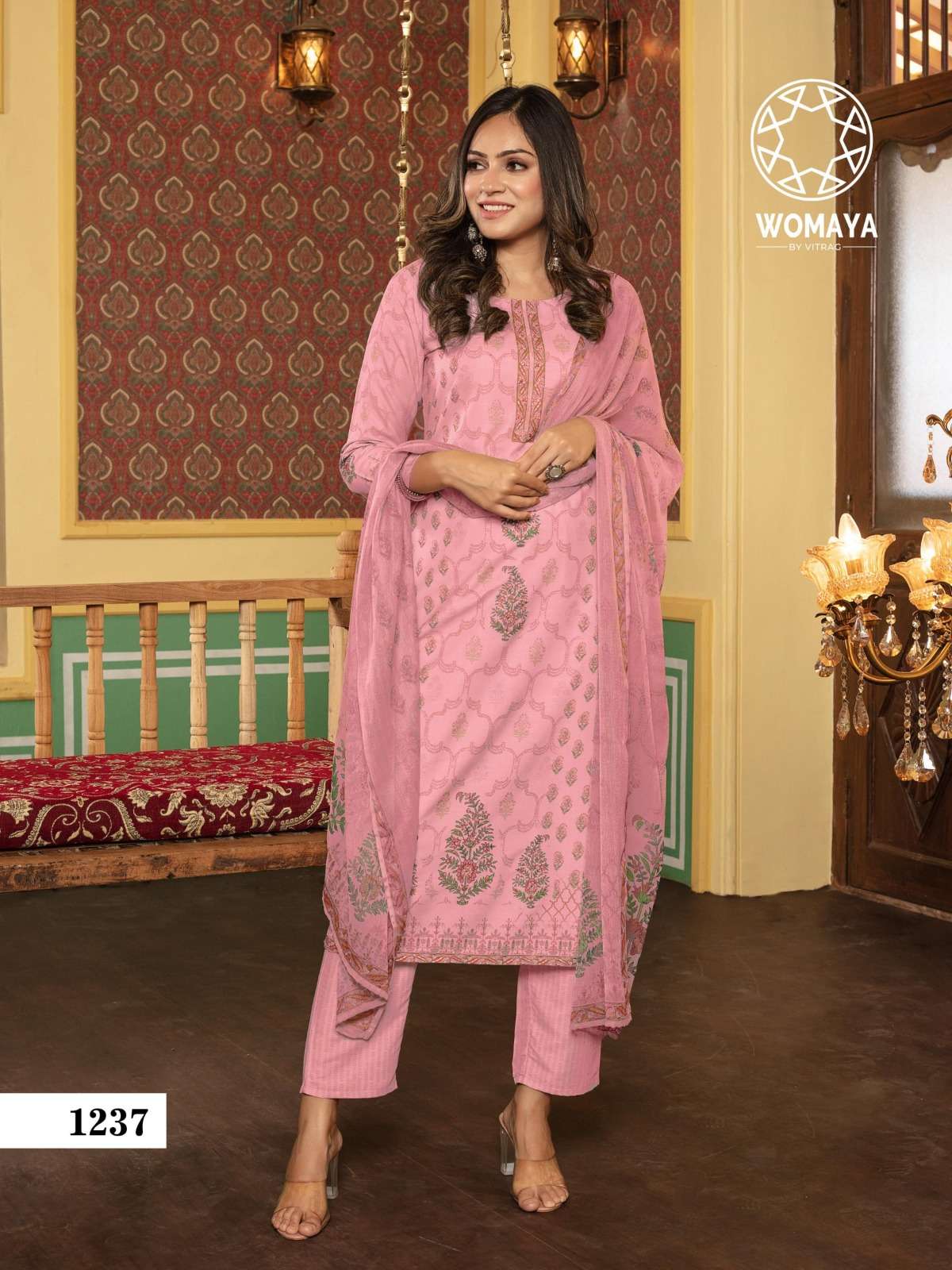 glorious wedding story by womaya kurtis adorable digital print readymade salwar kameez combo set 