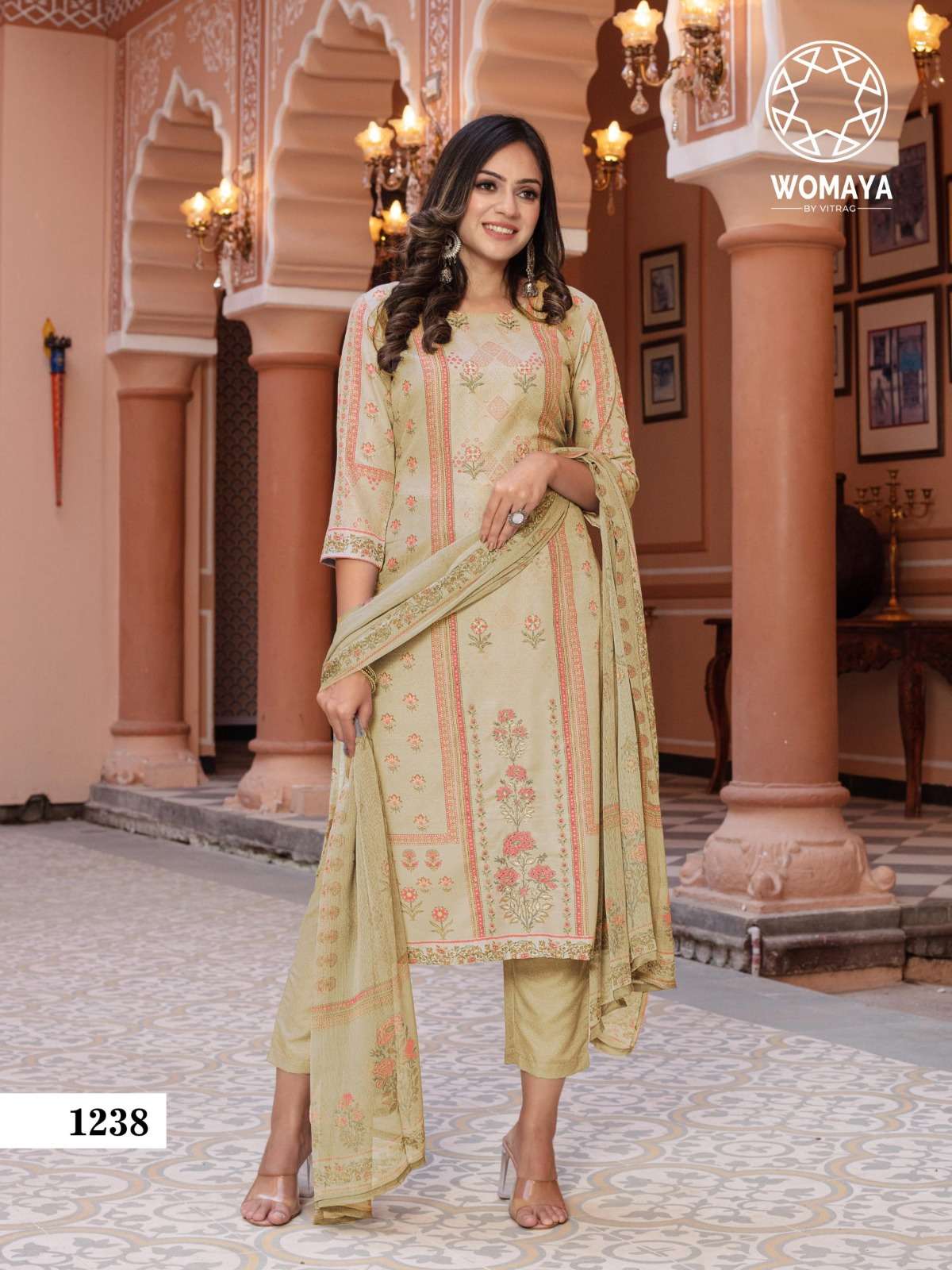 glorious wedding story by womaya kurtis adorable digital print readymade salwar kameez combo set 