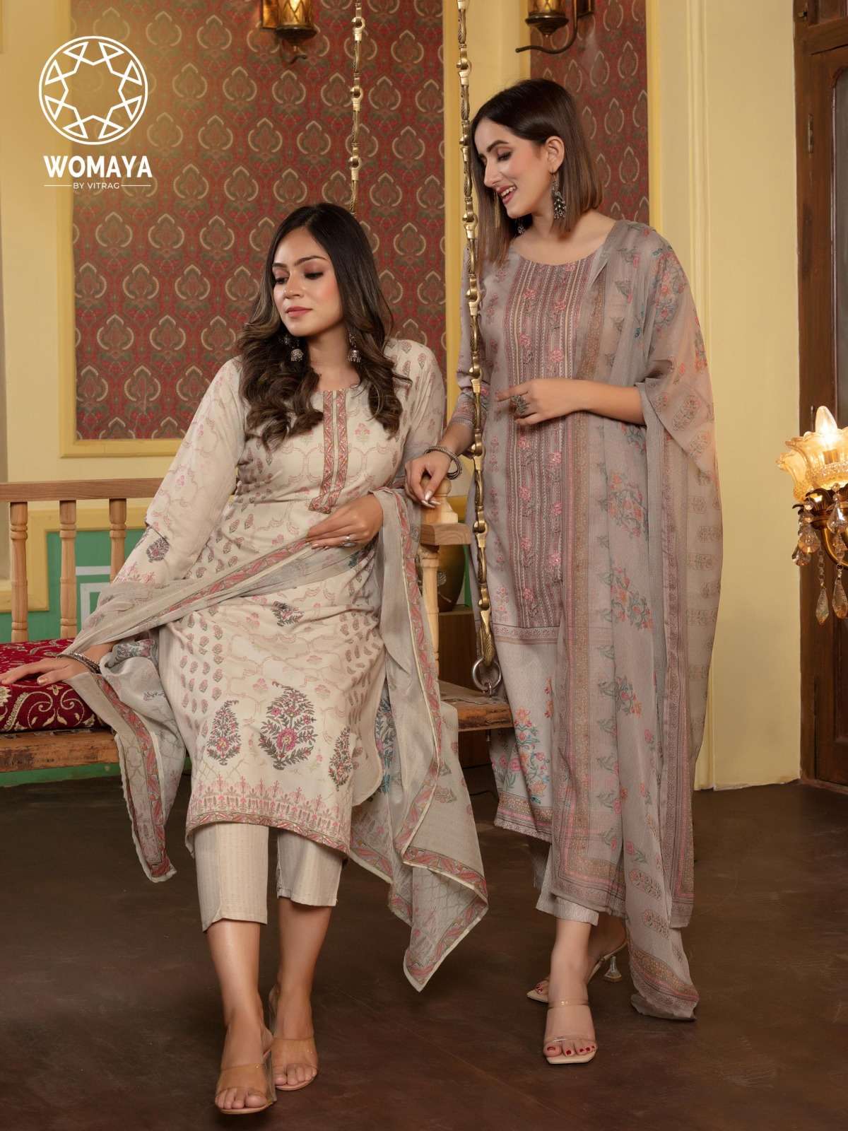glorious wedding story by womaya kurtis adorable digital print readymade salwar kameez combo set 