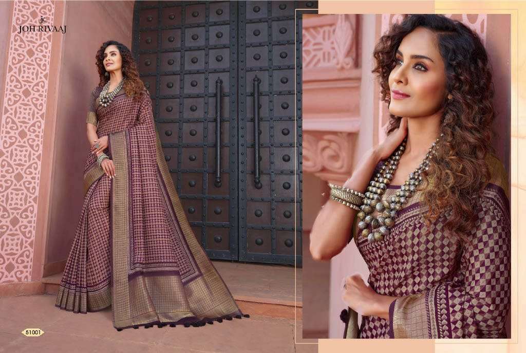 joh rivaaj jaimathi vol 510 51001-51009 series amazing fancy sarees catalogue