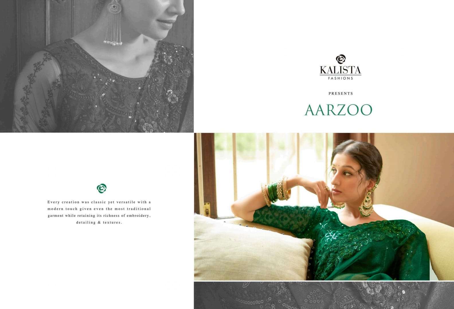 kalista fashion aarzoo festive wear designer border chiffon sarees collection 