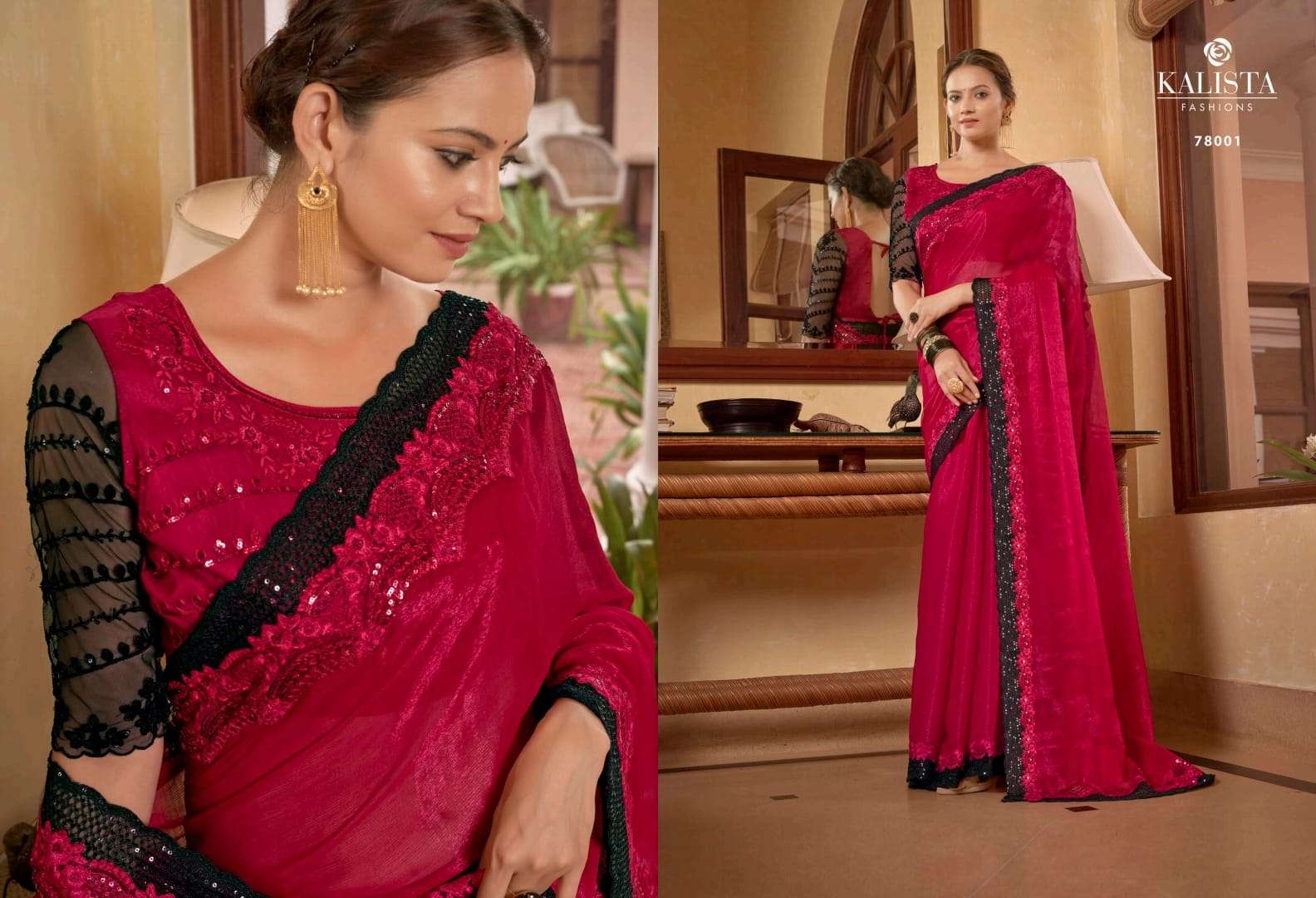 kalista fashion aarzoo festive wear designer border chiffon sarees collection 