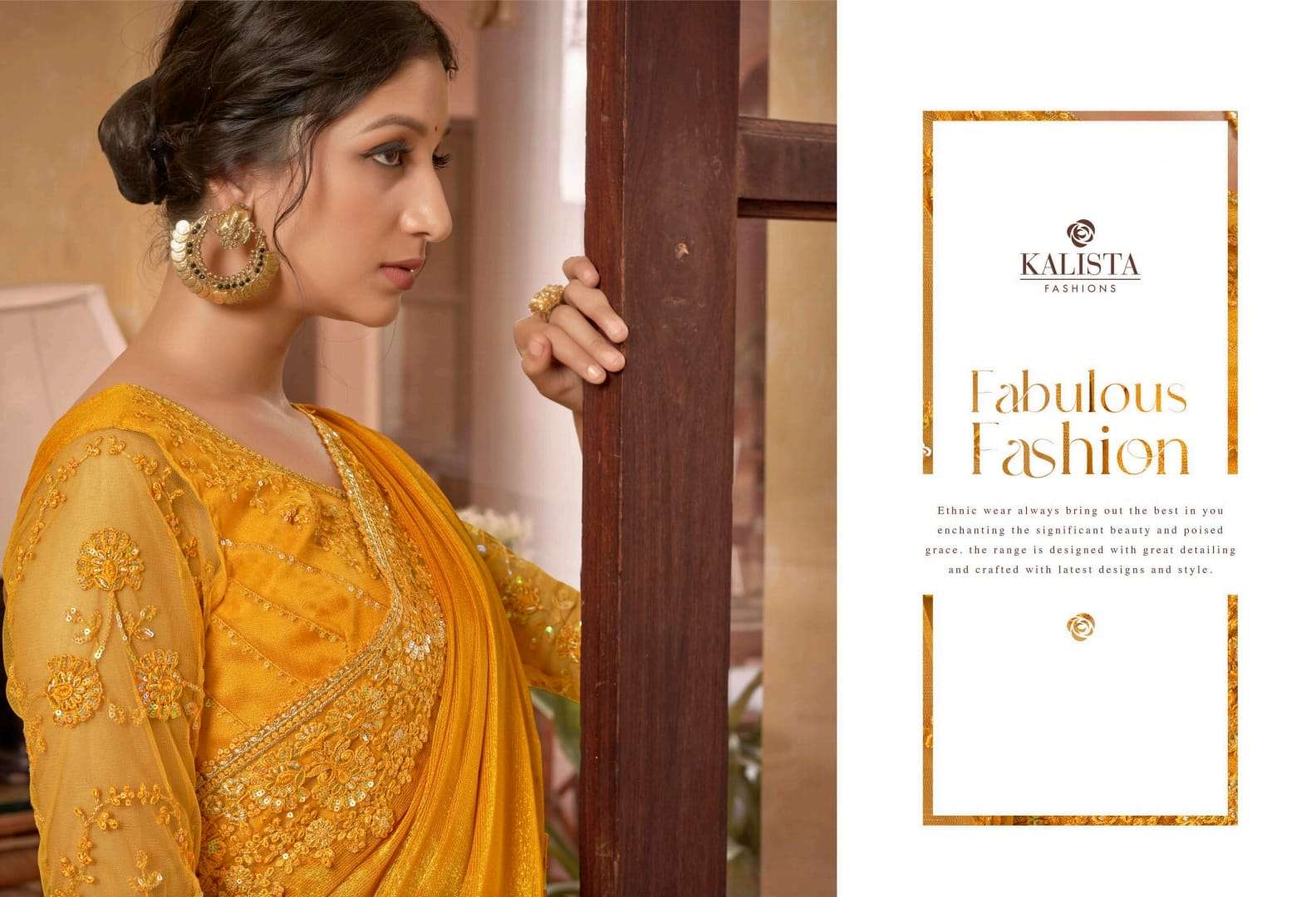 kalista fashion aarzoo festive wear designer border chiffon sarees collection 