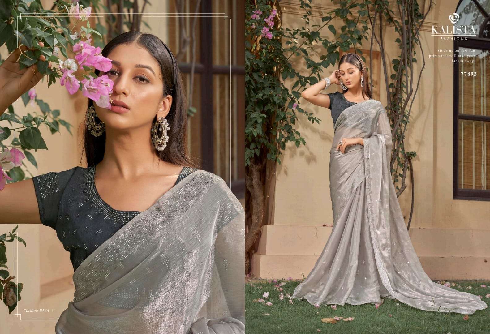 kalista fashion present silver jubilee designer fancy sarees online supplier 