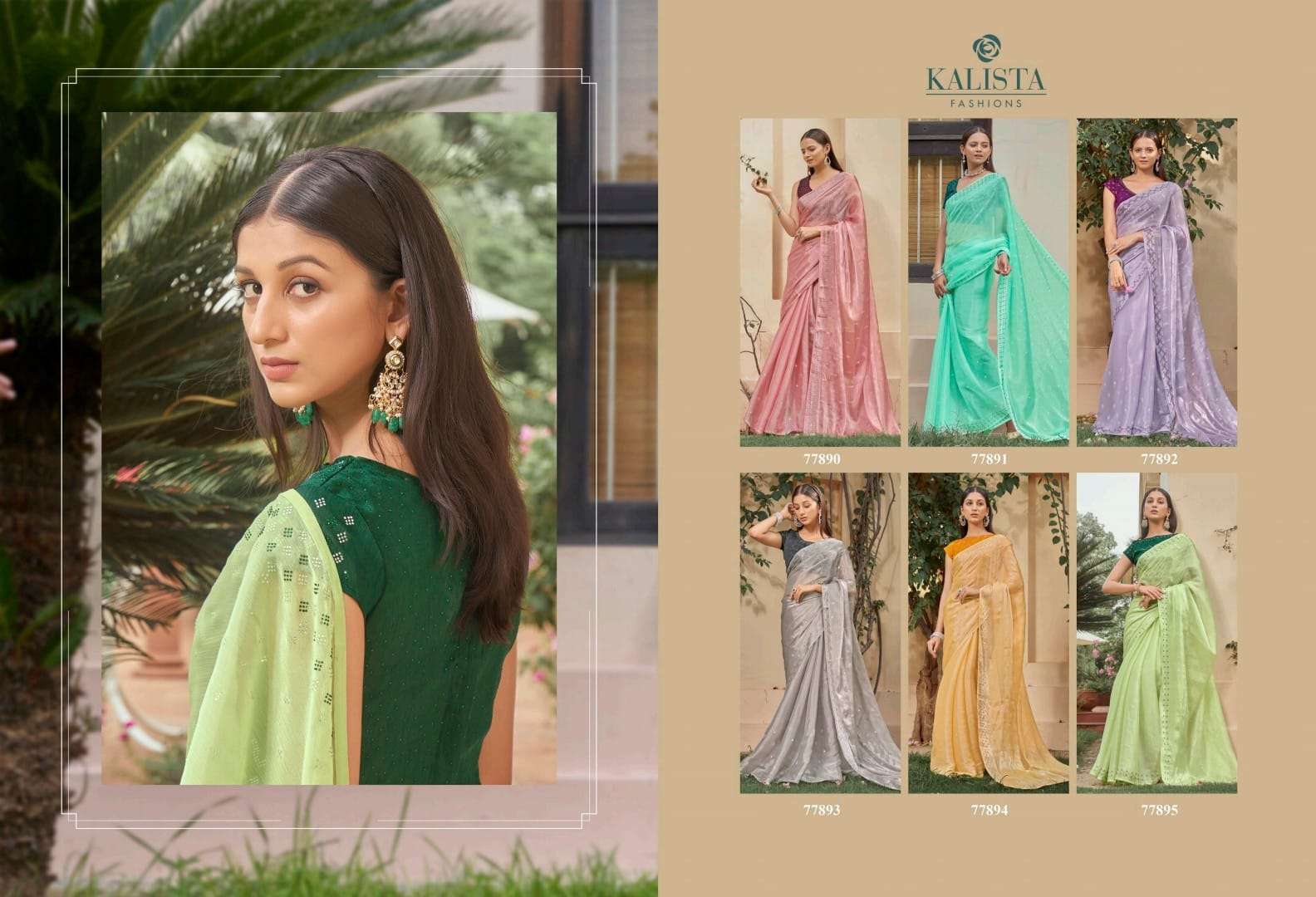 kalista fashion present silver jubilee designer fancy sarees online supplier 