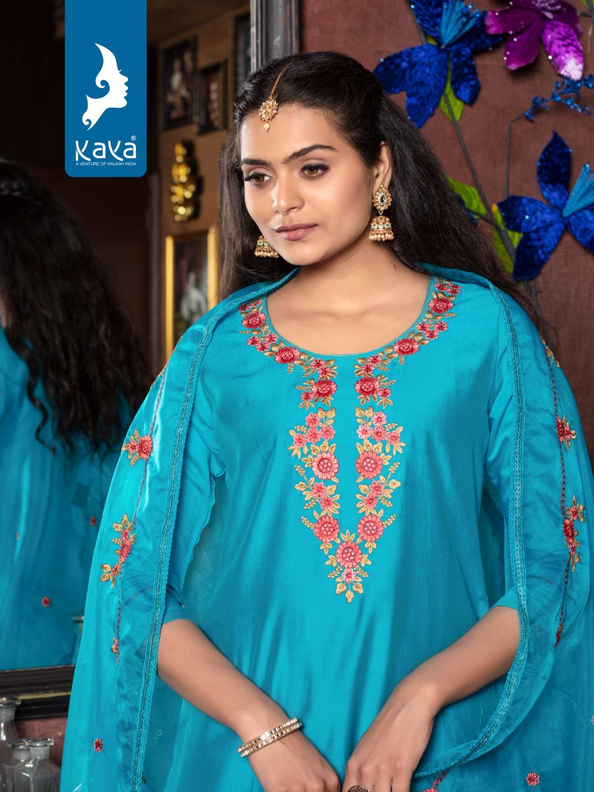 kaya present koyal fancy 3pcs set amazing neck work kurti with pant and dupatta catalog