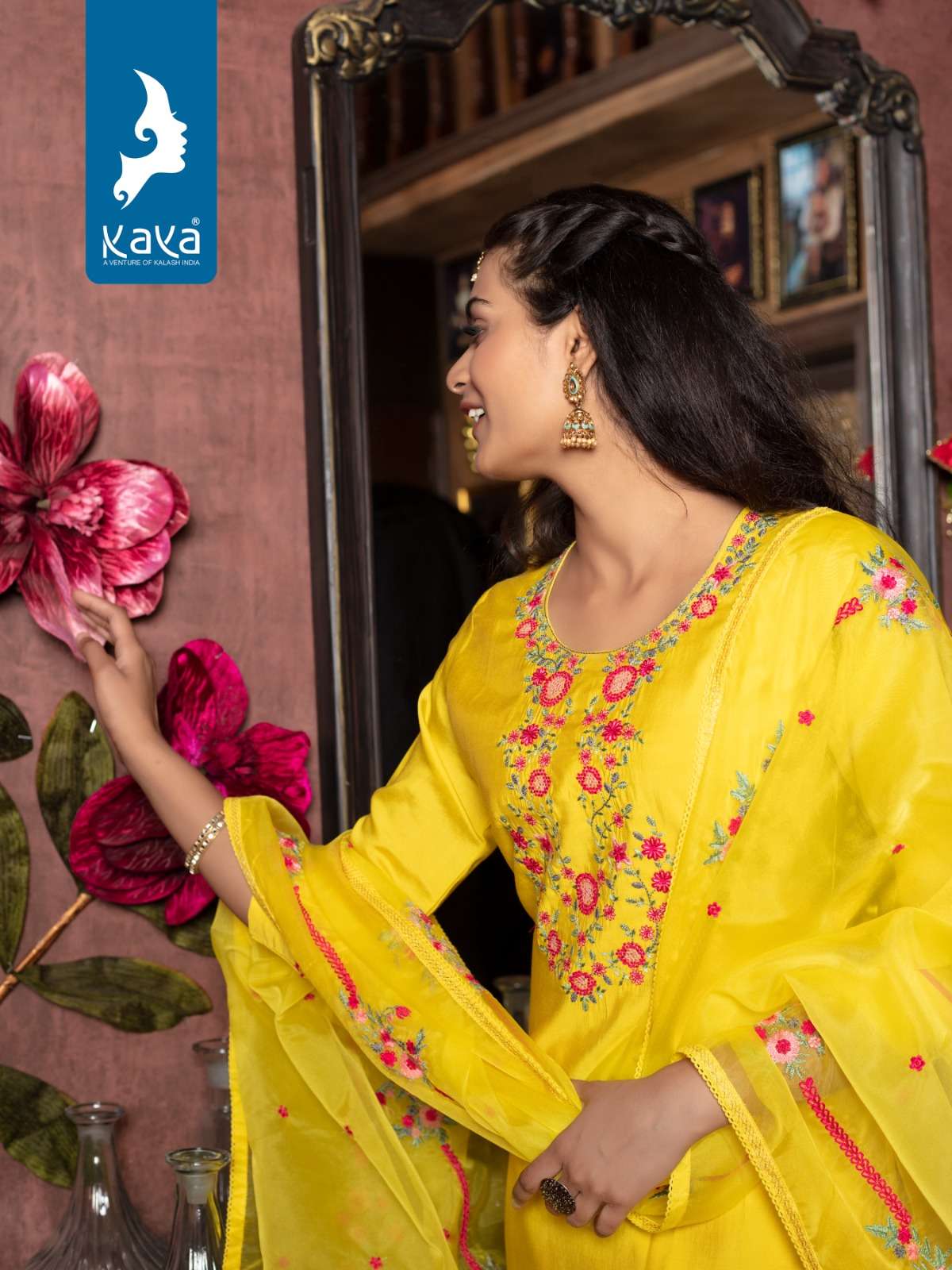 kaya present koyal fancy 3pcs set amazing neck work kurti with pant and dupatta catalog