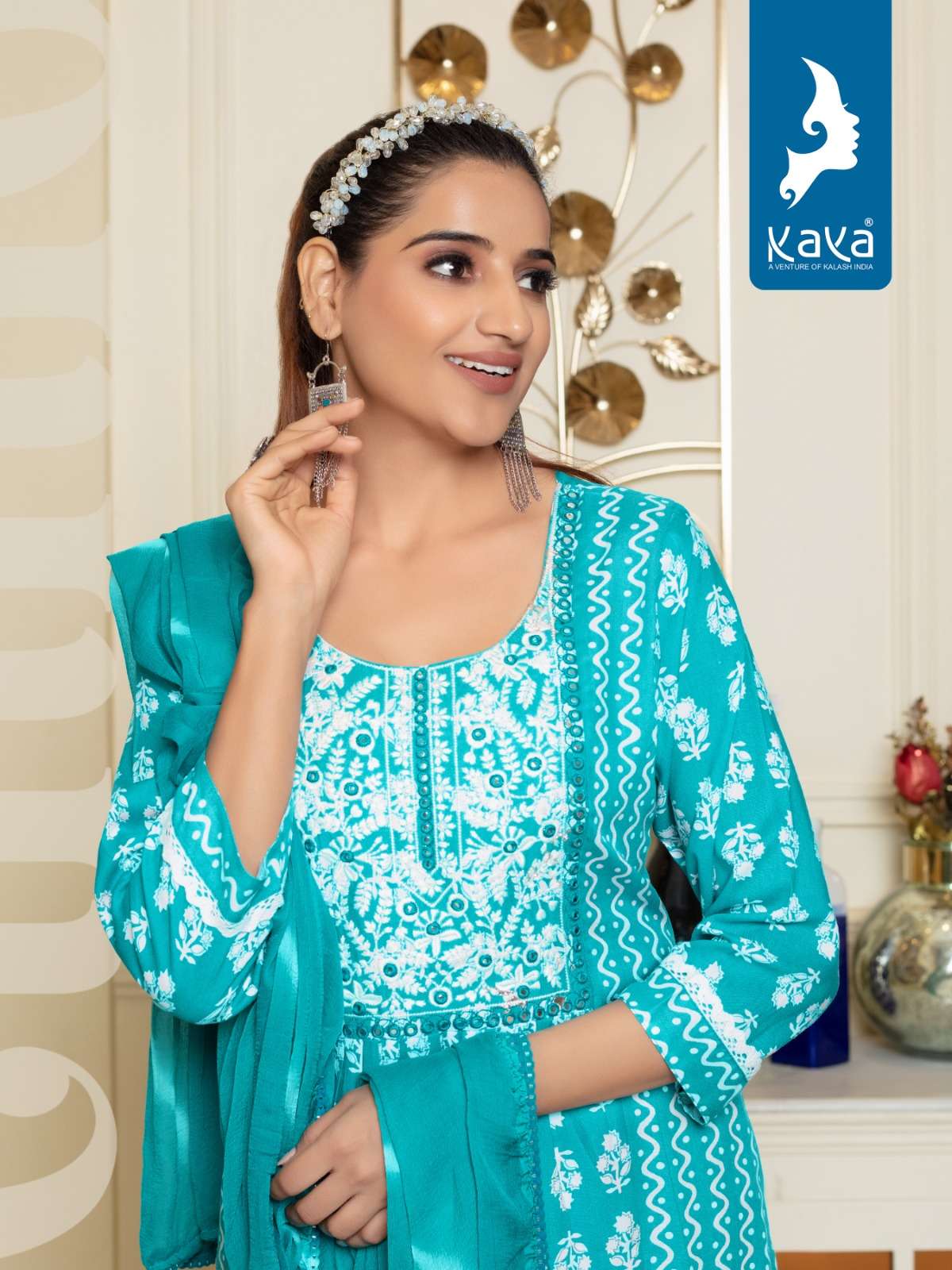 kaya present lekha fancy work readymade salwar kameez catalog