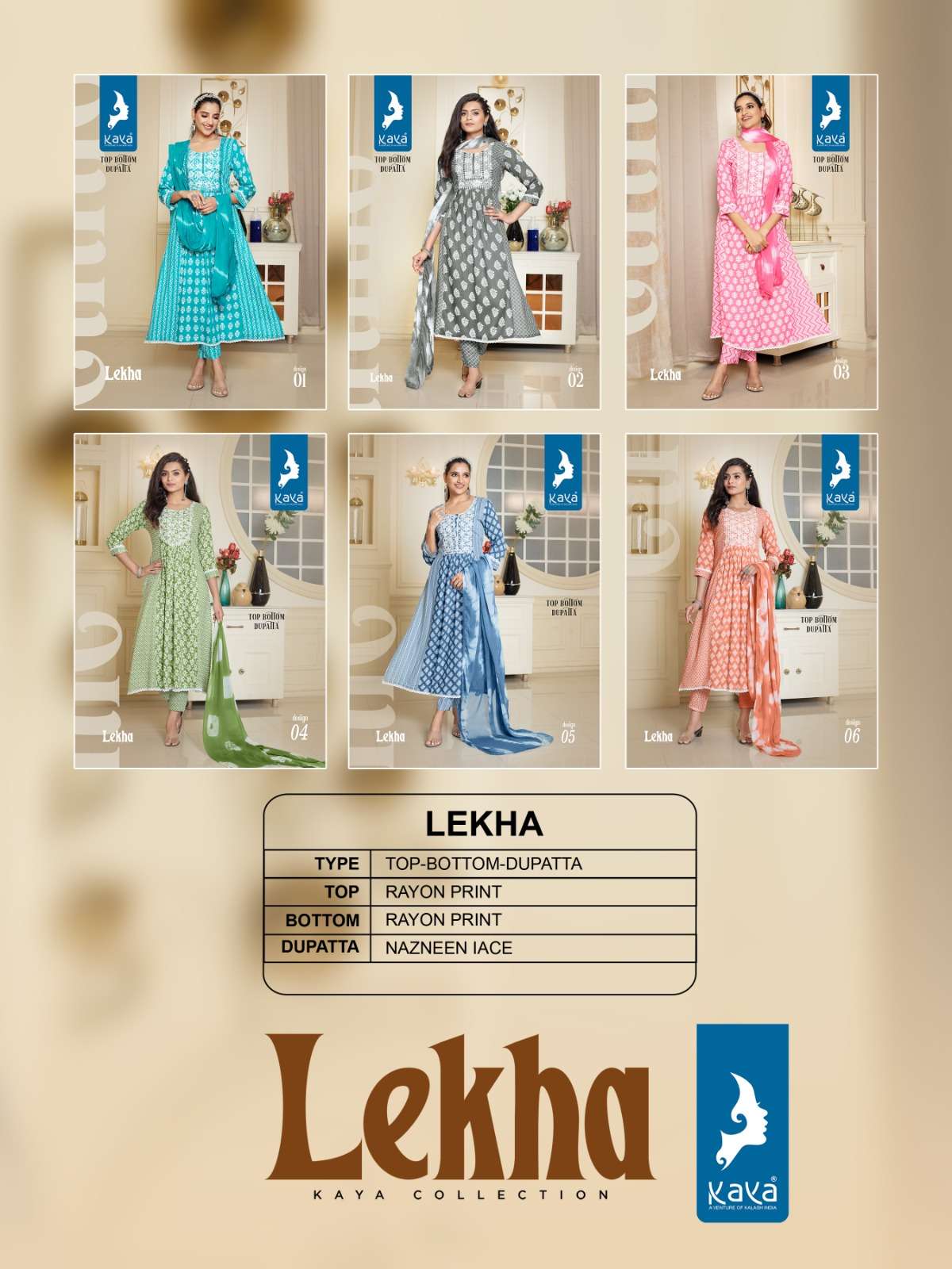 kaya present lekha fancy work readymade salwar kameez catalog