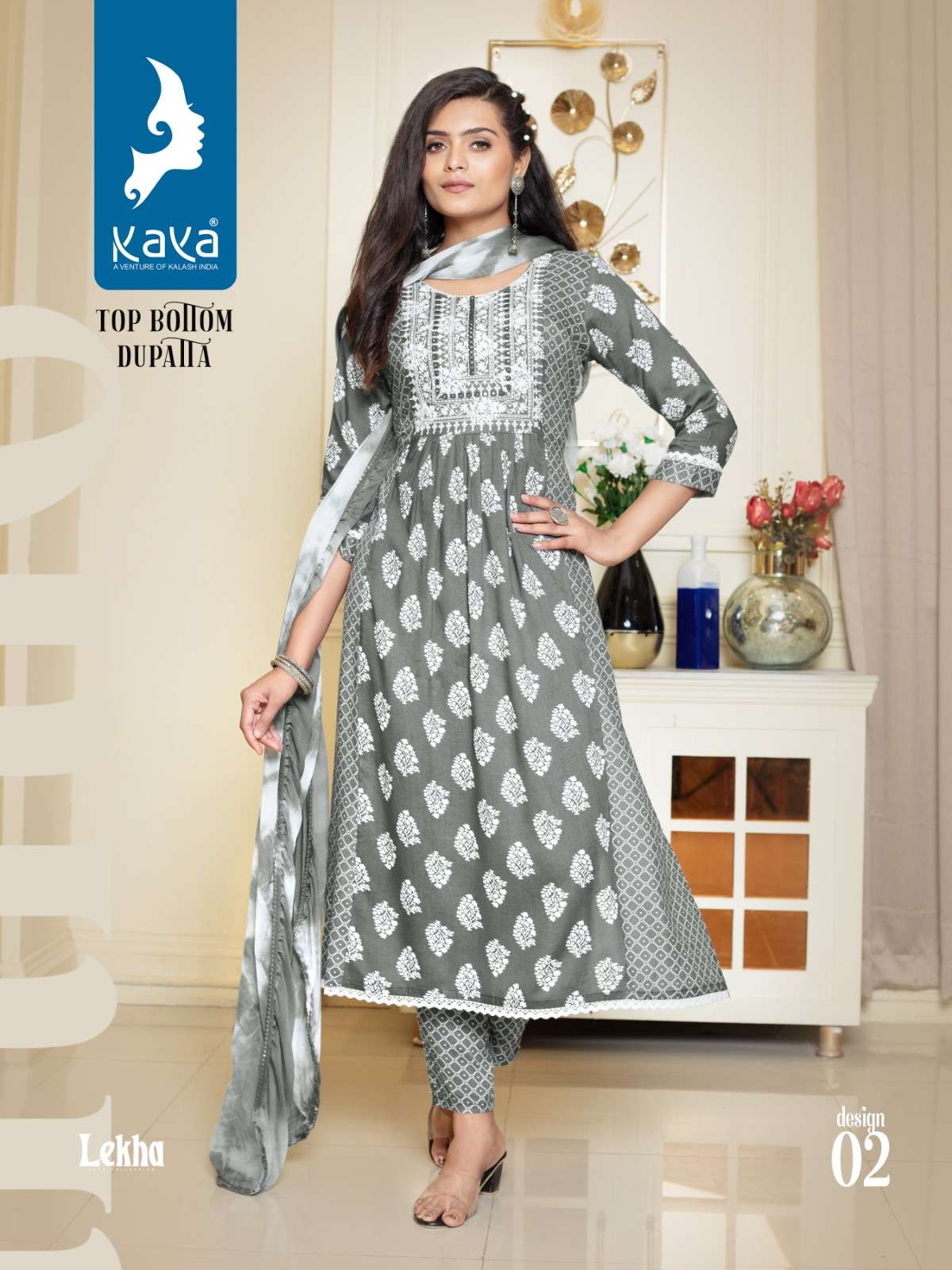 kaya present lekha fancy work readymade salwar kameez catalog