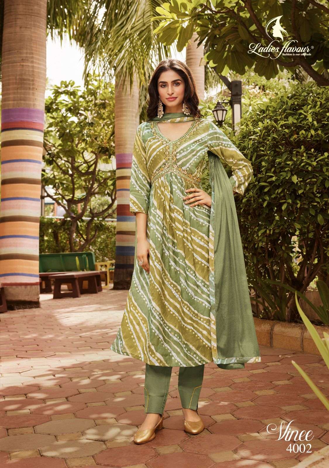 ladies flavour vinee fancy alia cut concept kurti with pant and dupatta catalogue 