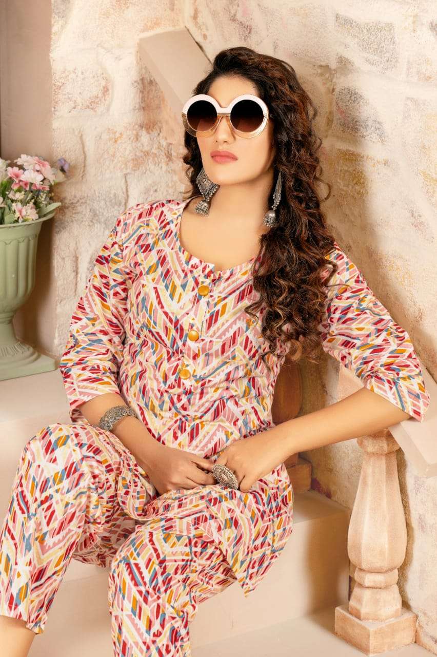 mayur creation alexa vol 1 fancy cord set readymade kurta style neck line and pant catalog