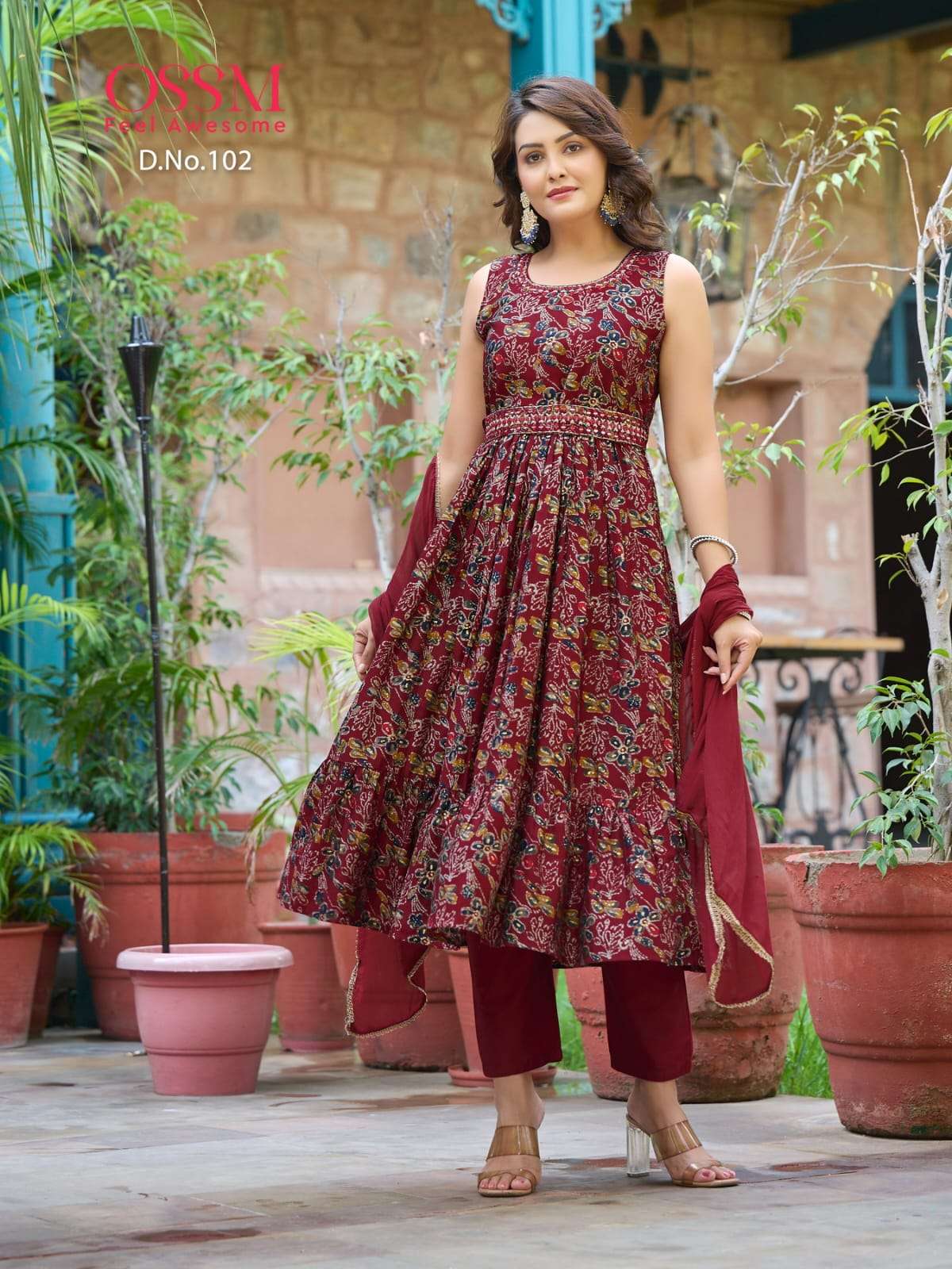 ossm present sargam amazing foil print readymade salwar kameez with designer belt catalogue 