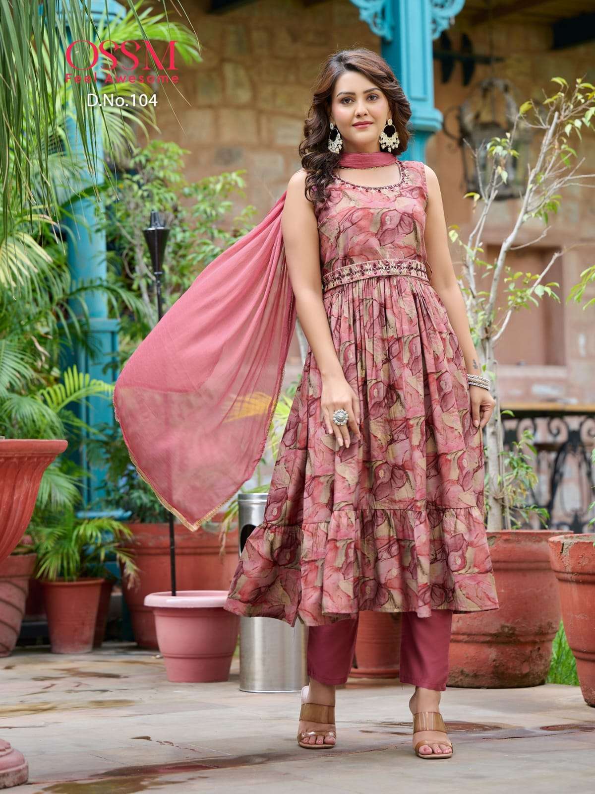 ossm present sargam amazing foil print readymade salwar kameez with designer belt catalogue 