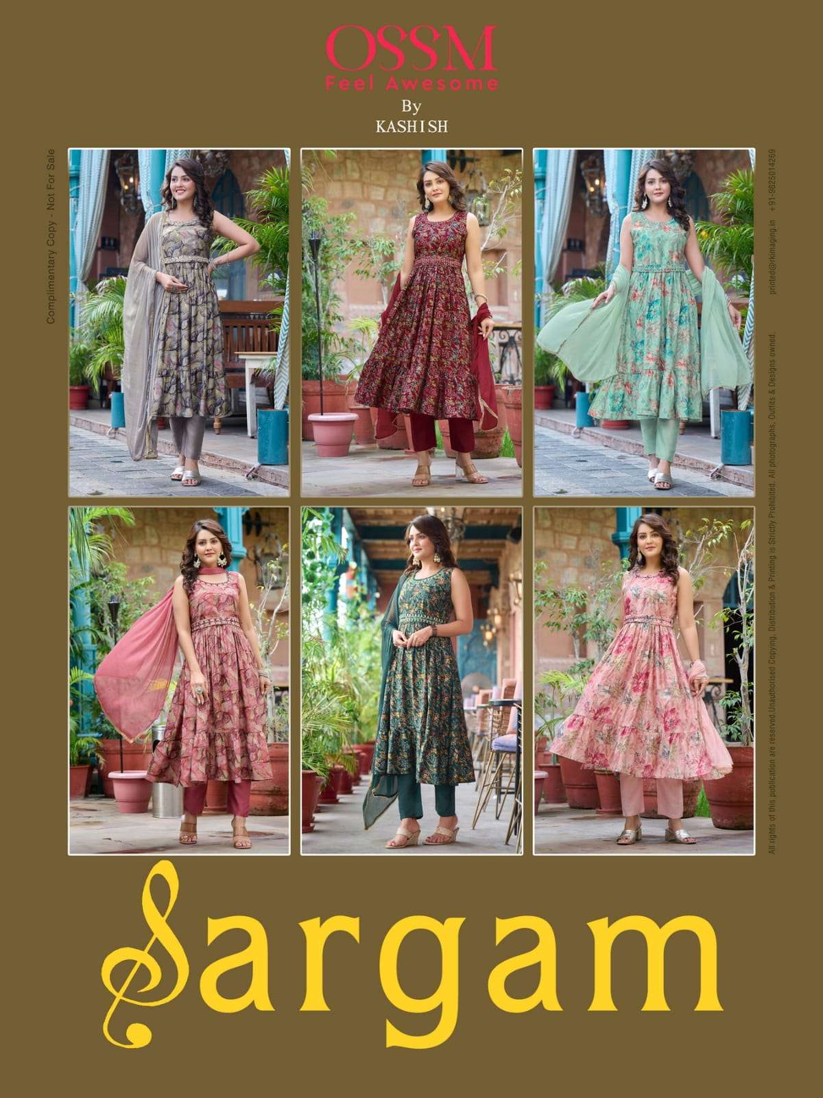 ossm present sargam amazing foil print readymade salwar kameez with designer belt catalogue 