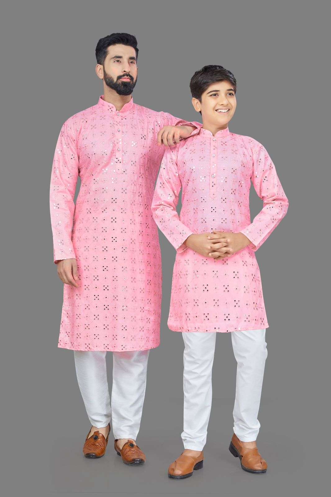 outluk combo function wear mirror work readymade kurta and pajama for father wear 