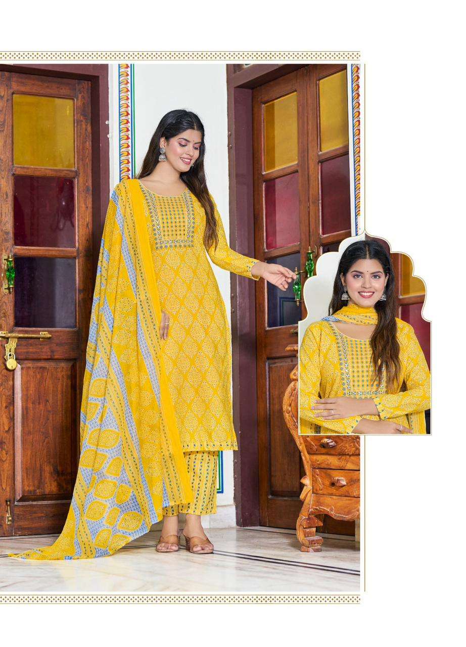 pashmina vol 2 by kavya kanika unique designs neck work kurti with pant and dupatta premium quality catalog 