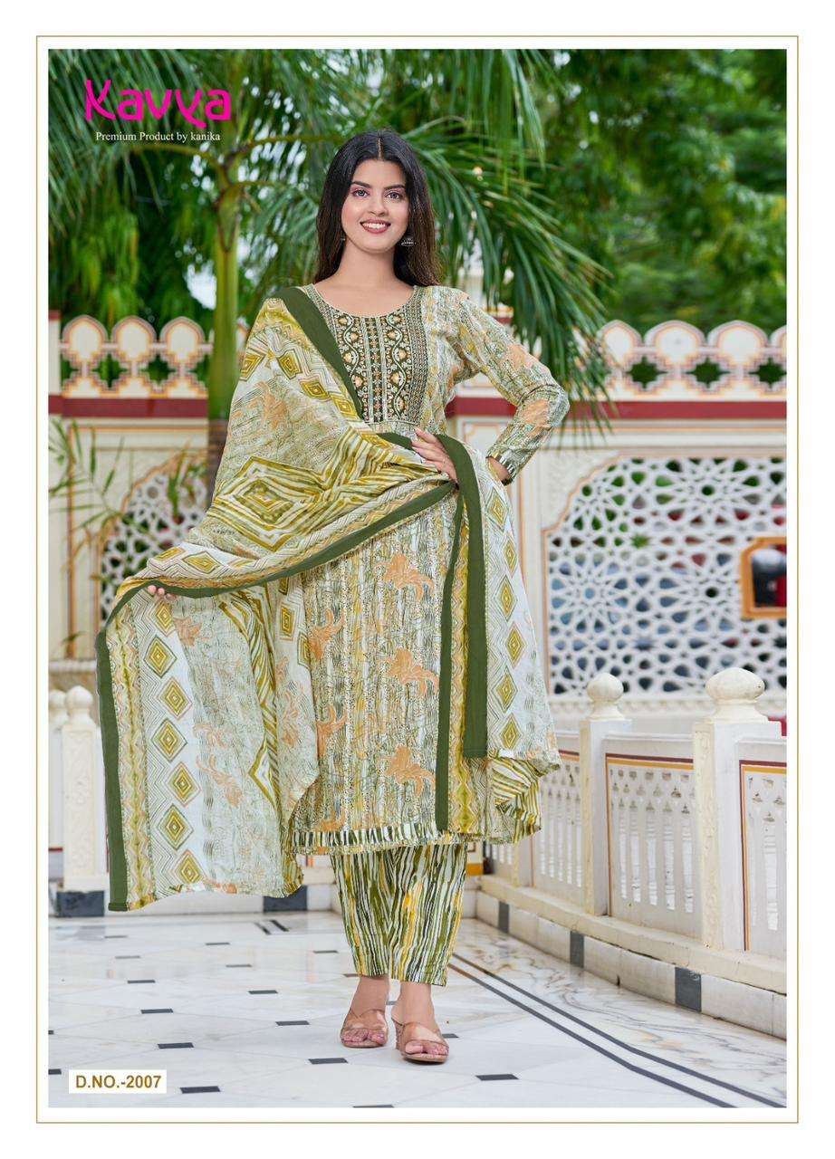 pashmina vol 2 by kavya kanika unique designs neck work kurti with pant and dupatta premium quality catalog 