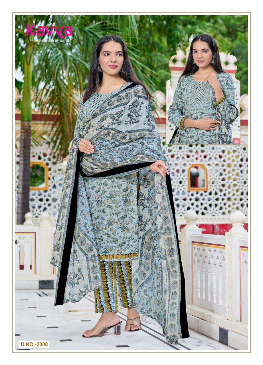 pashmina vol 2 by kavya kanika unique designs neck work kurti with pant and dupatta premium quality catalog 