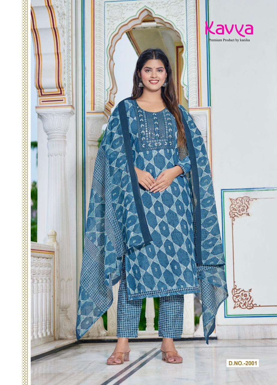pashmina vol 2 by kavya kanika unique designs neck work kurti with pant and dupatta premium quality catalog 