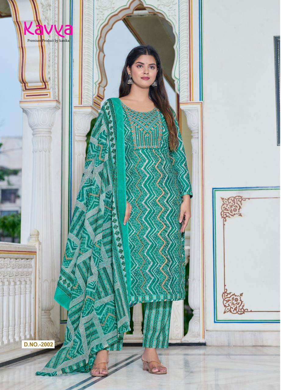pashmina vol 2 by kavya kanika unique designs neck work kurti with pant and dupatta premium quality catalog 